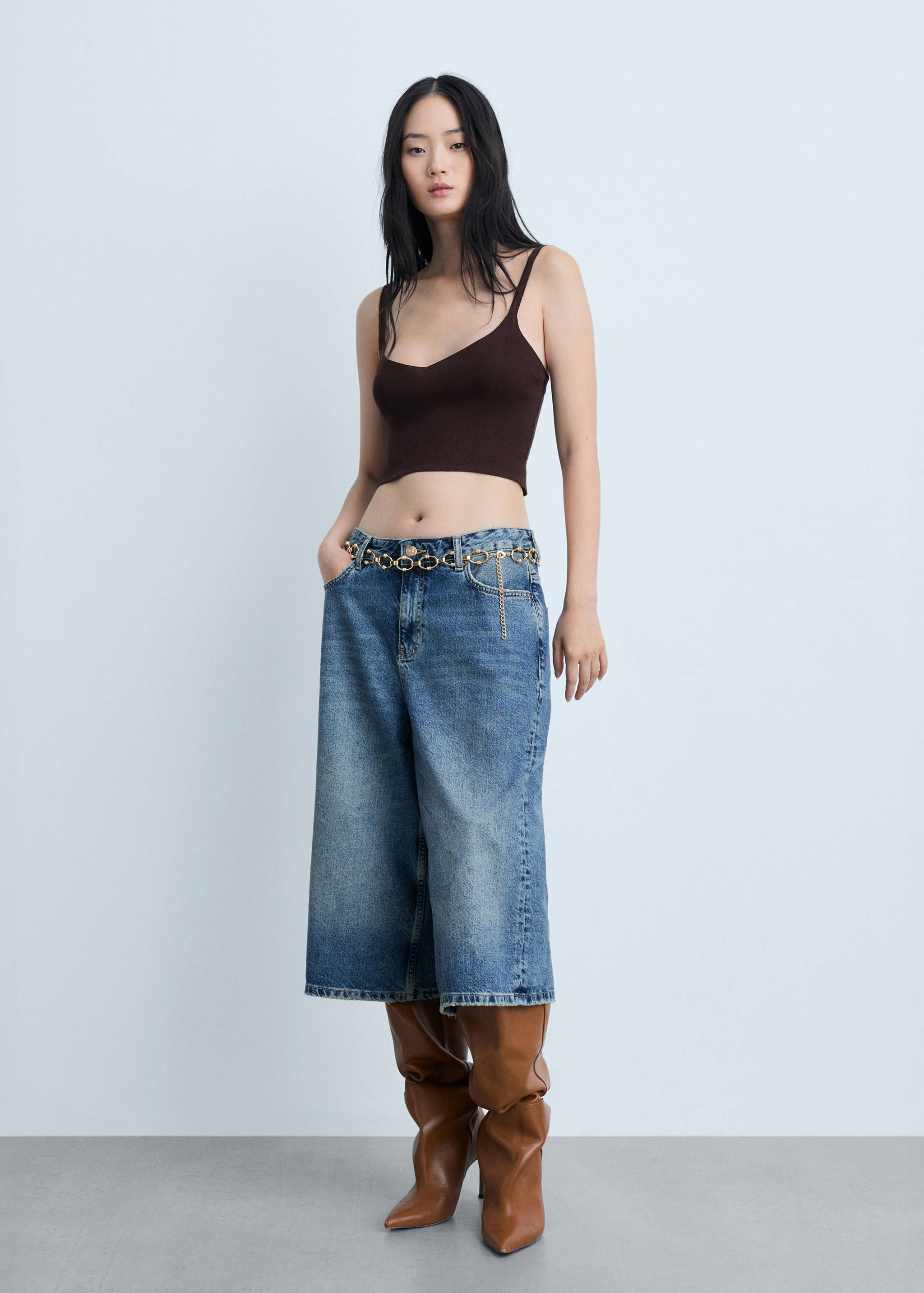 Knitted cropped top - General plane