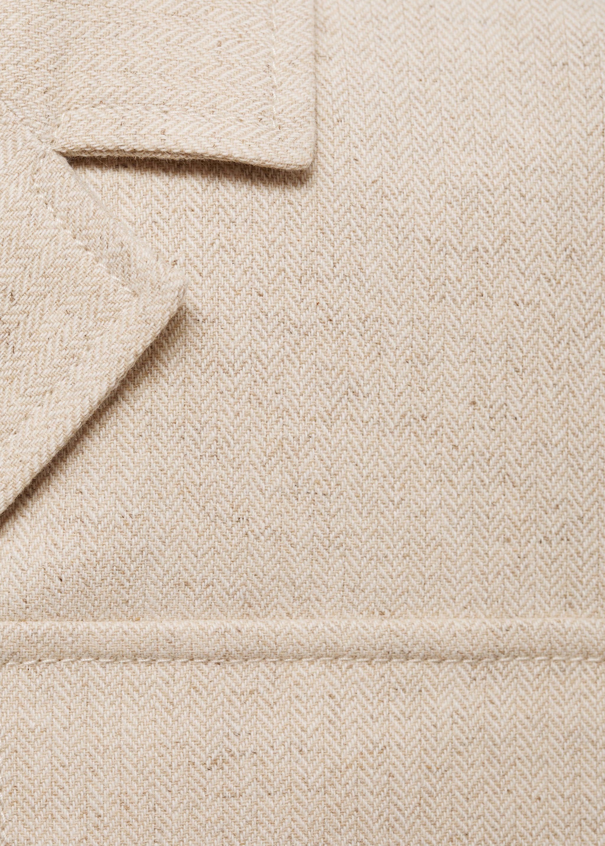 棉麻混纺口袋精裁夹克 - null