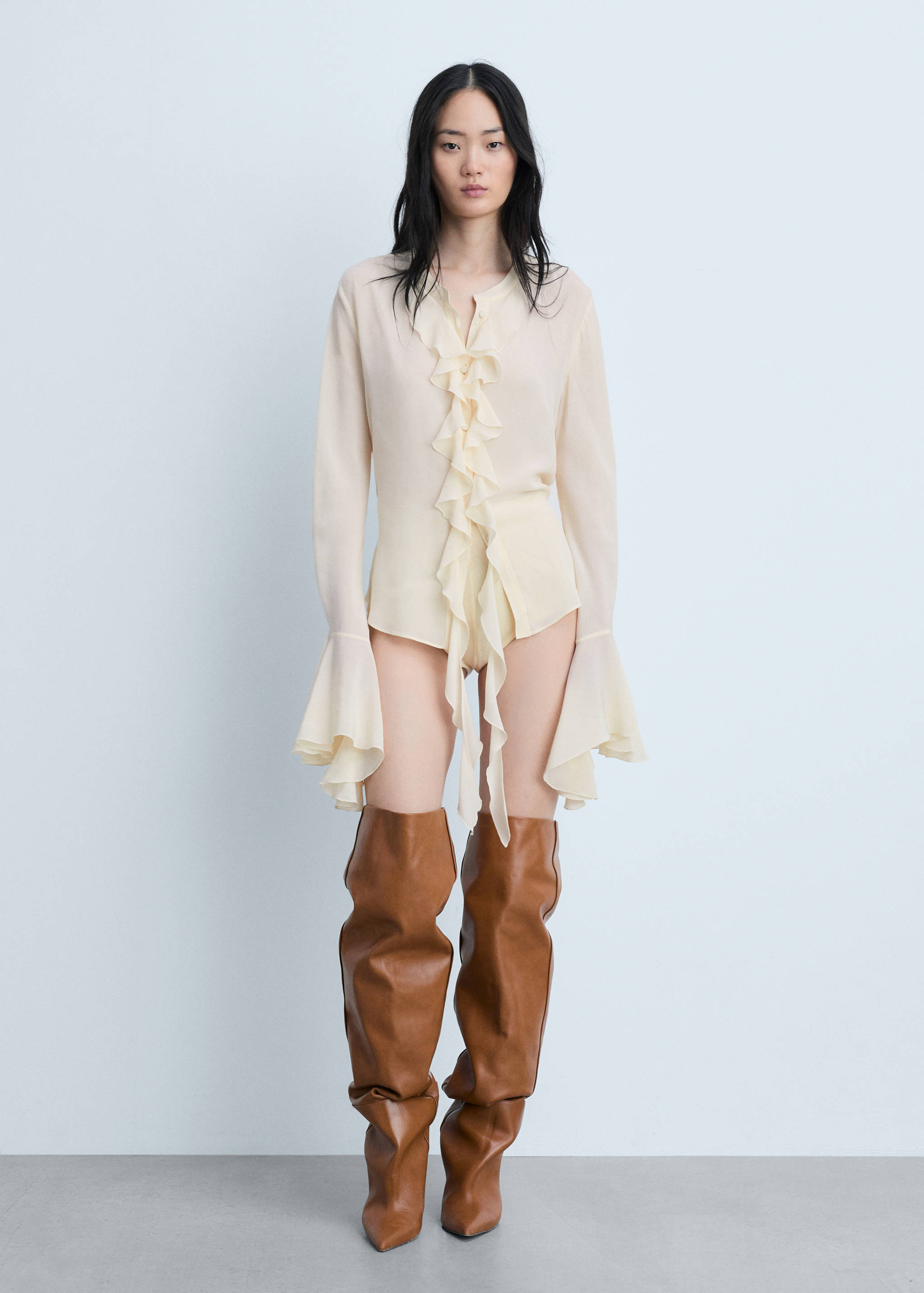 Long sleeve ruffled shirt - General plane