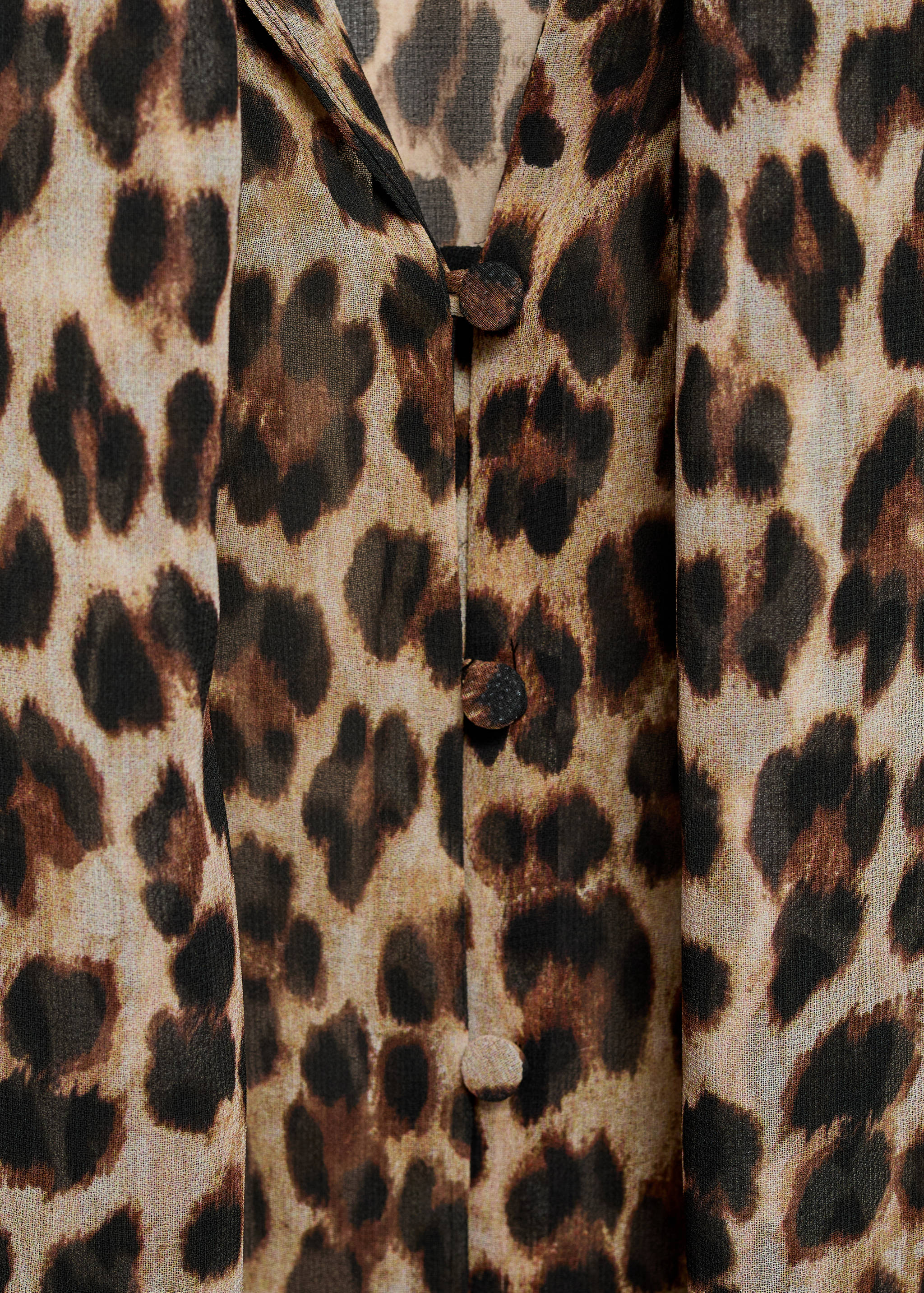 Leopard-print blouse with collar and bow - Details of the article 8