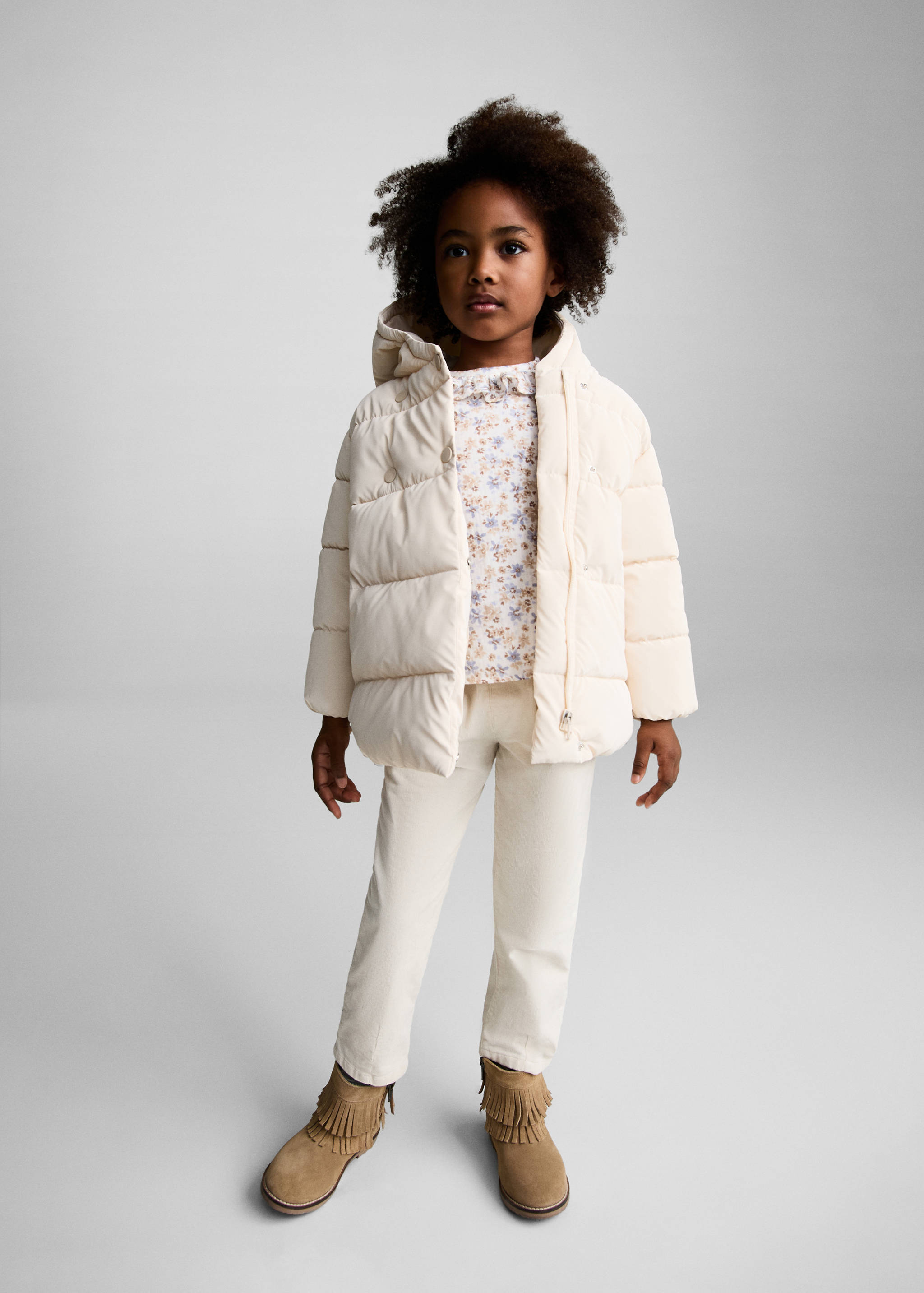 Padded anorak with shearling lining - General plane