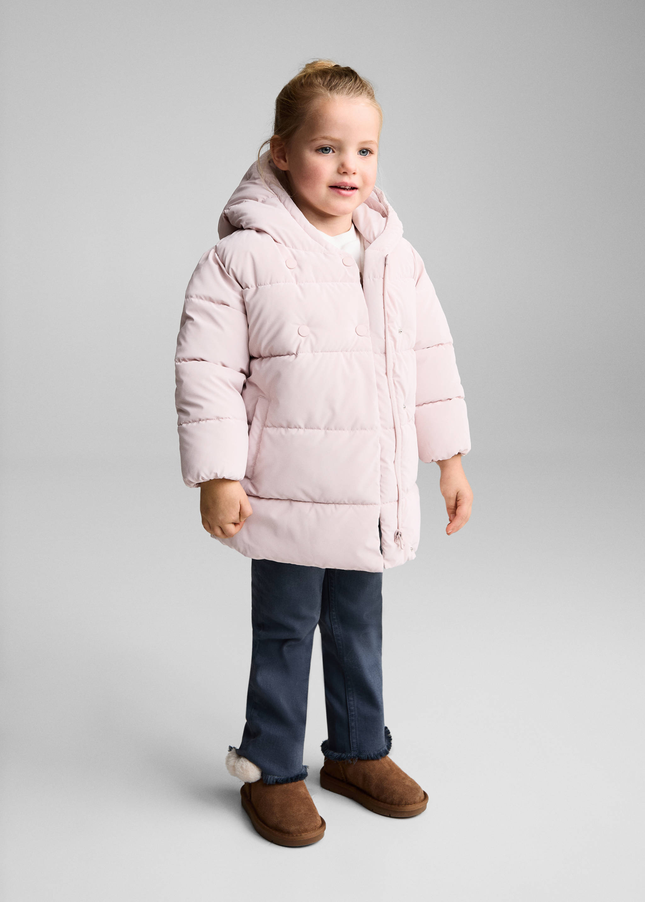 Padded anorak with shearling lining - General plane