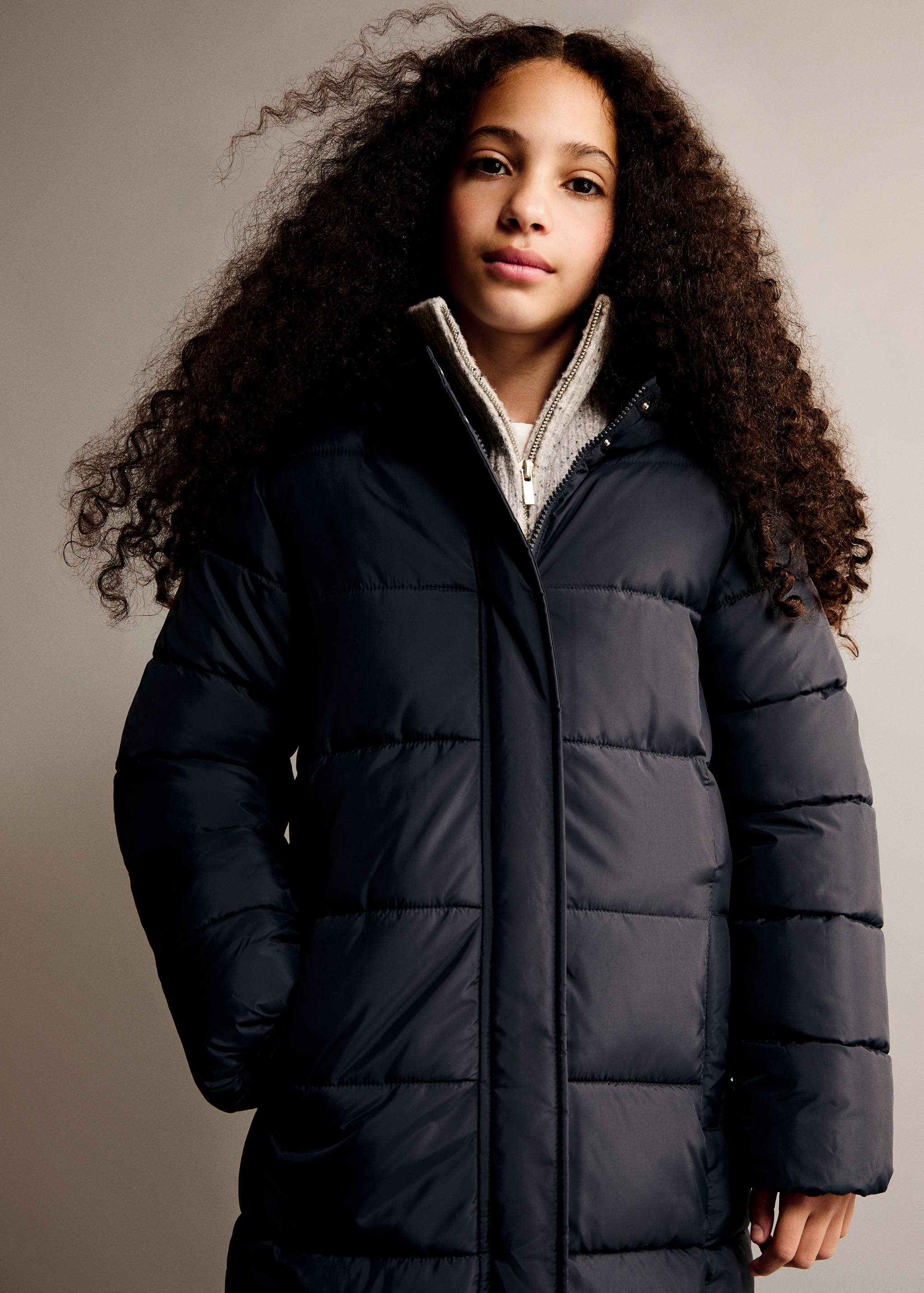 Hood puffer coat - General plane