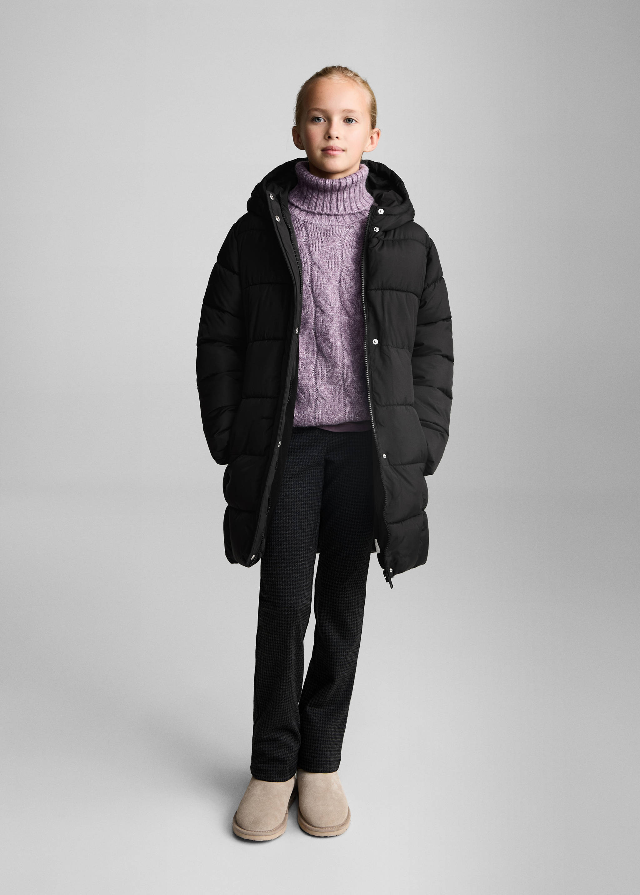 Hood puffer coat - General plane