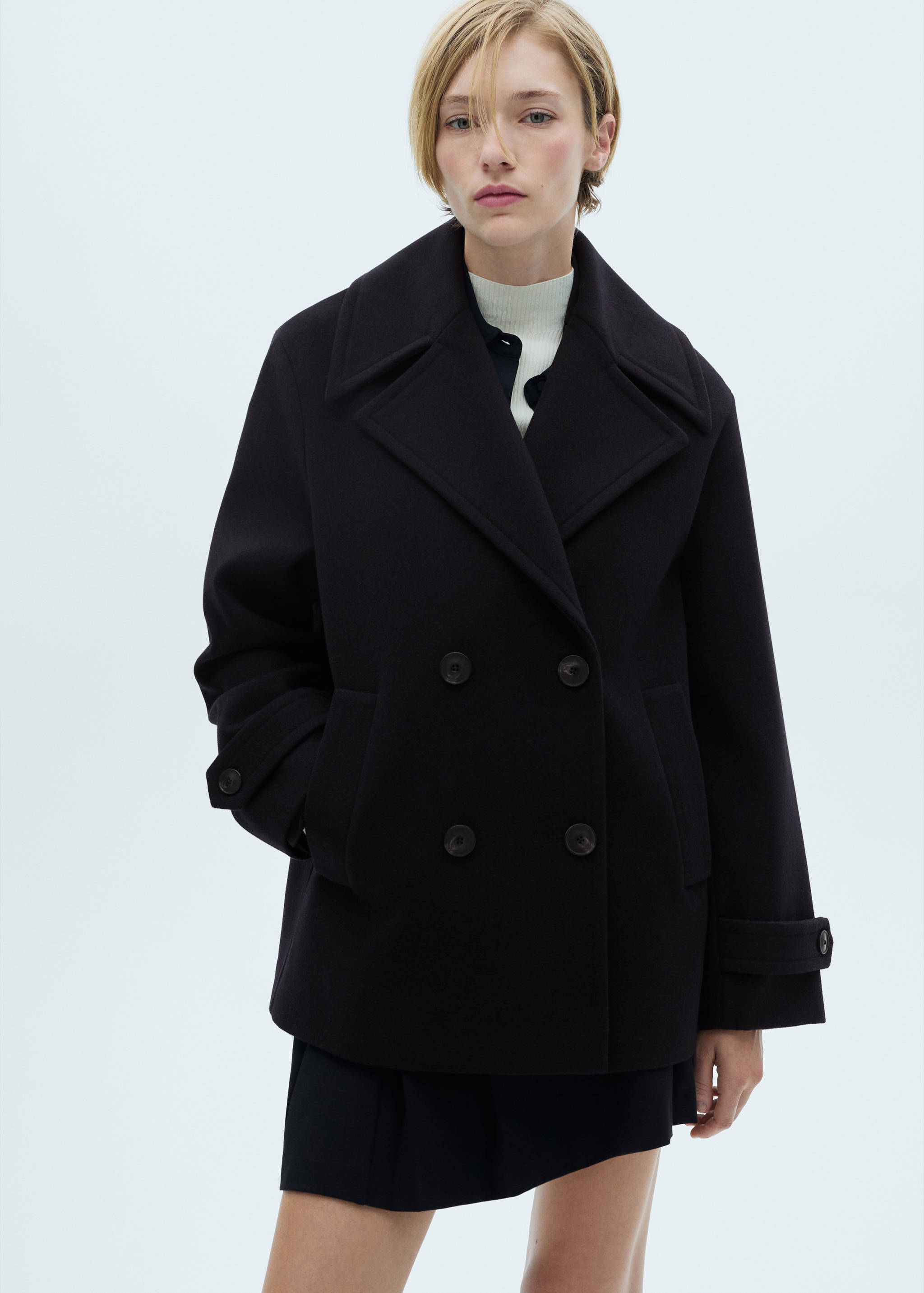 Double-breasted wool coat - Medium plane