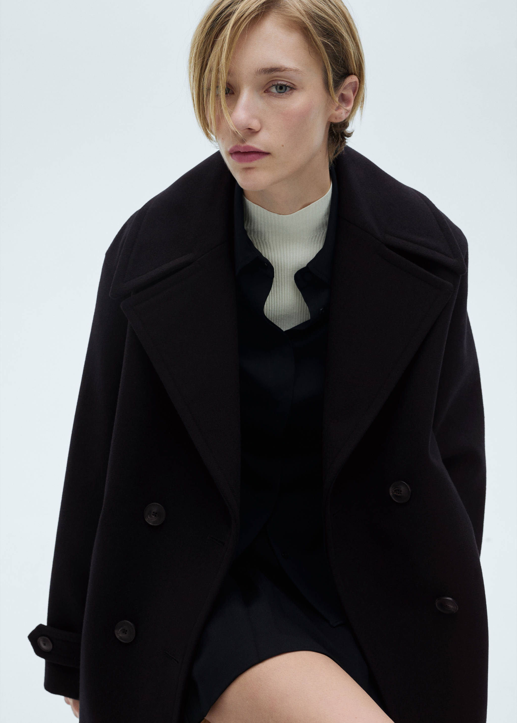 Double-breasted wool coat - Details of the article 1