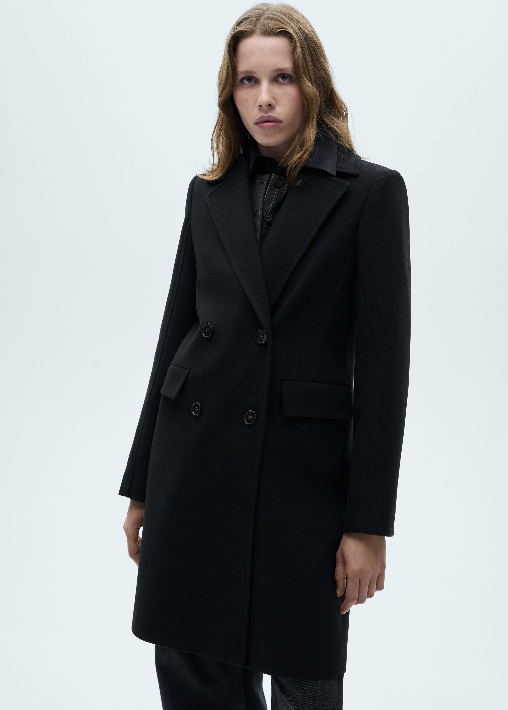 Double-breasted wool coat - Medium plane