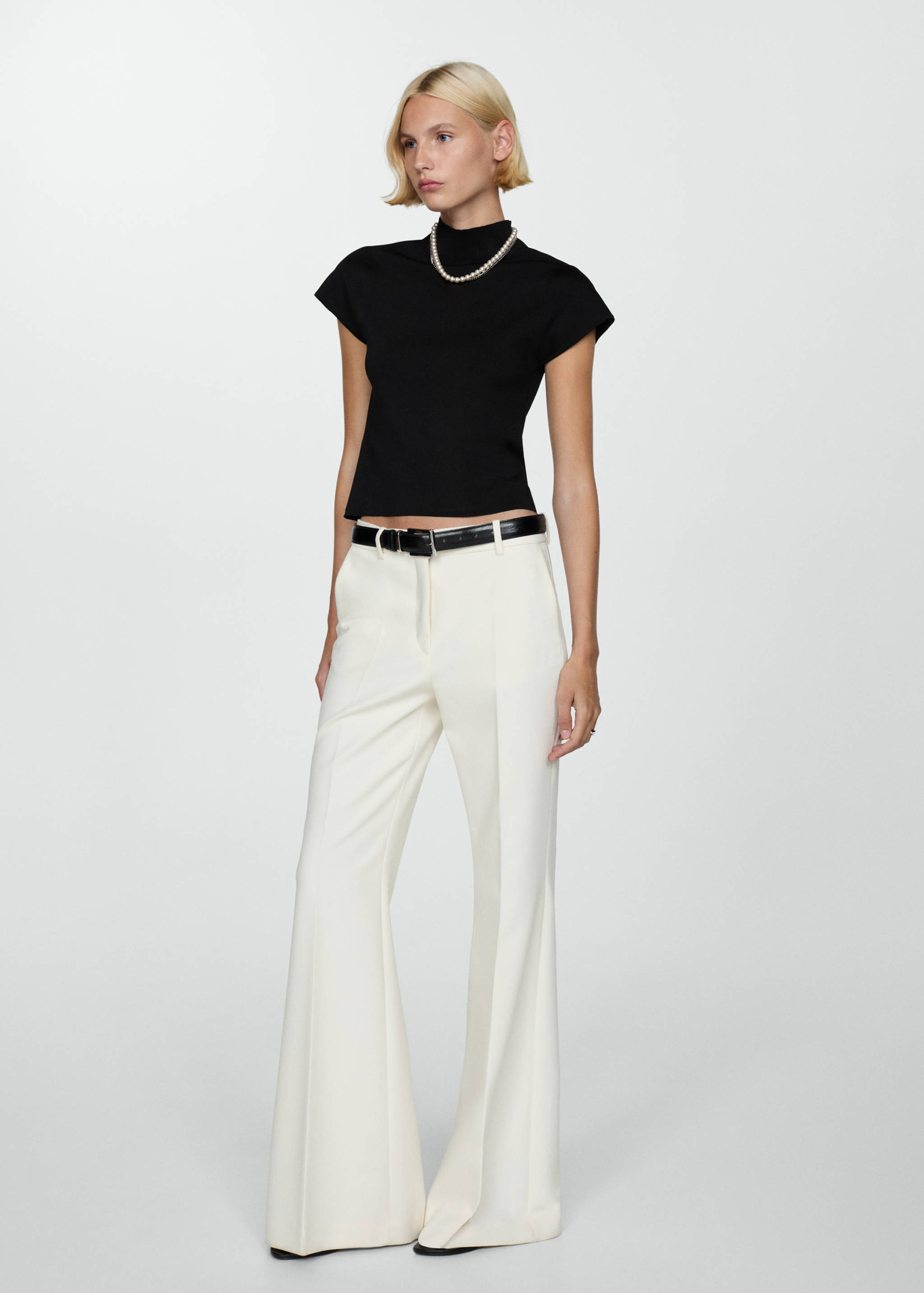 Pull-over col montant manches courtes - Plan général