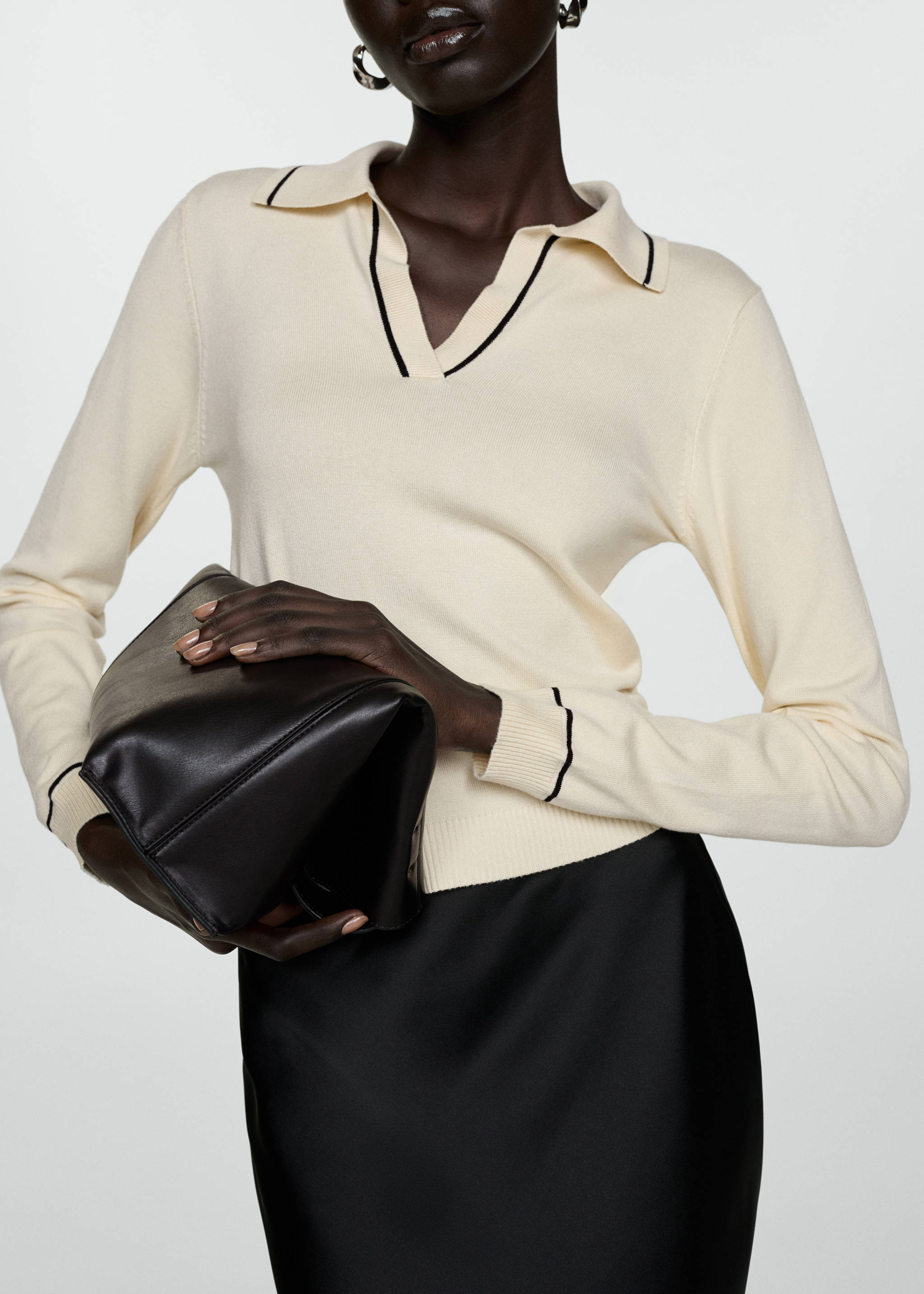 Knitted polo-neck sweater - Medium plane