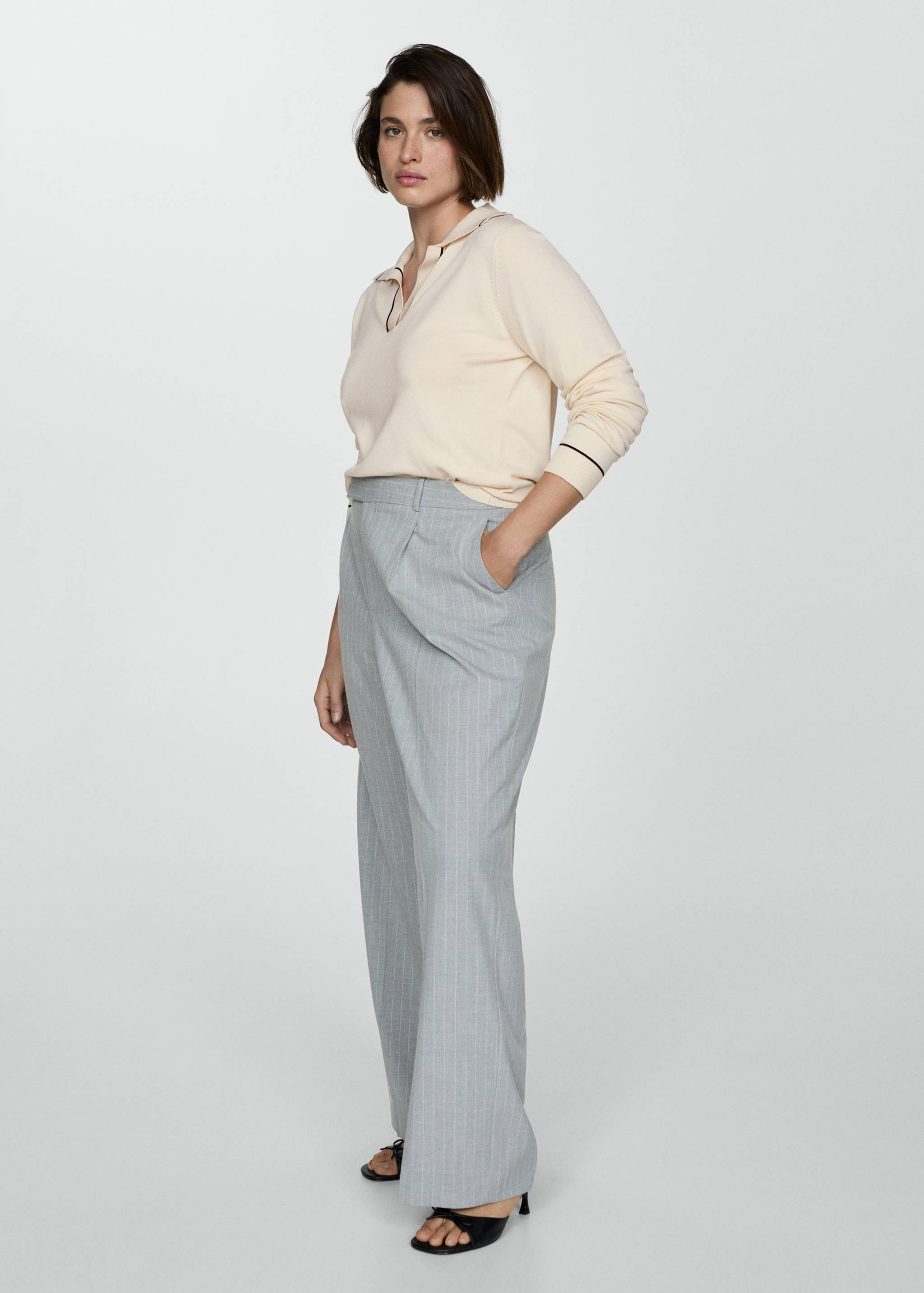 Knitted polo-neck sweater - Details of the article 3