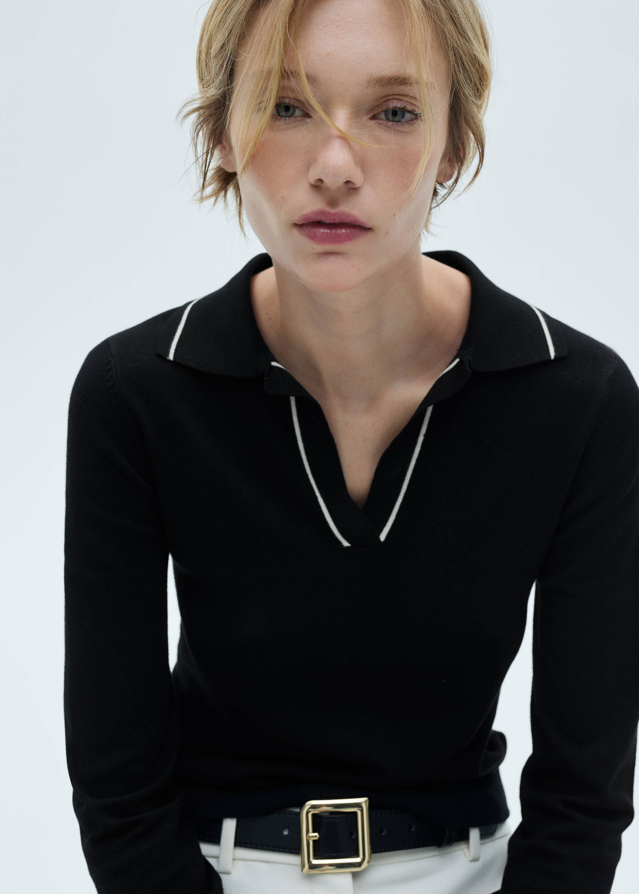 Knitted polo-neck sweater - Details of the article 2