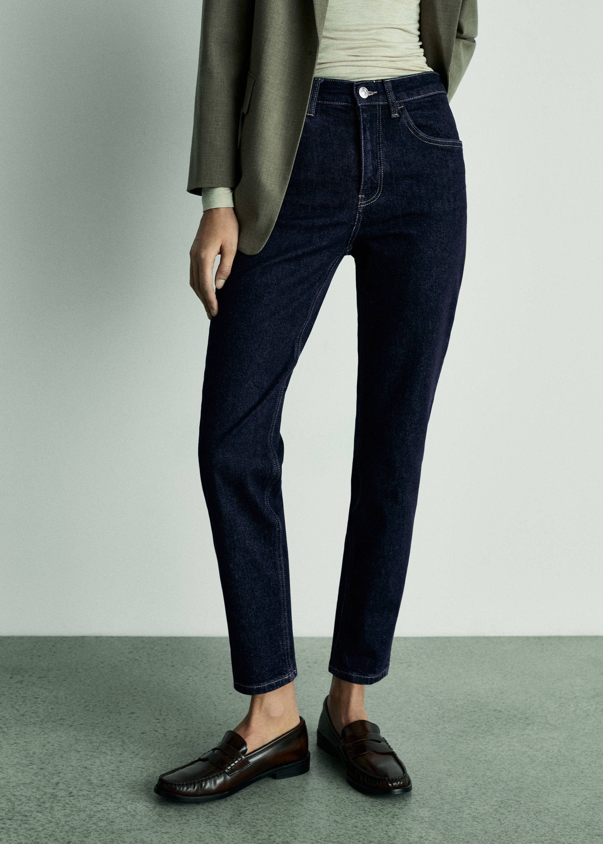 Newmom rinse-wash comfort jeans - Medium plane