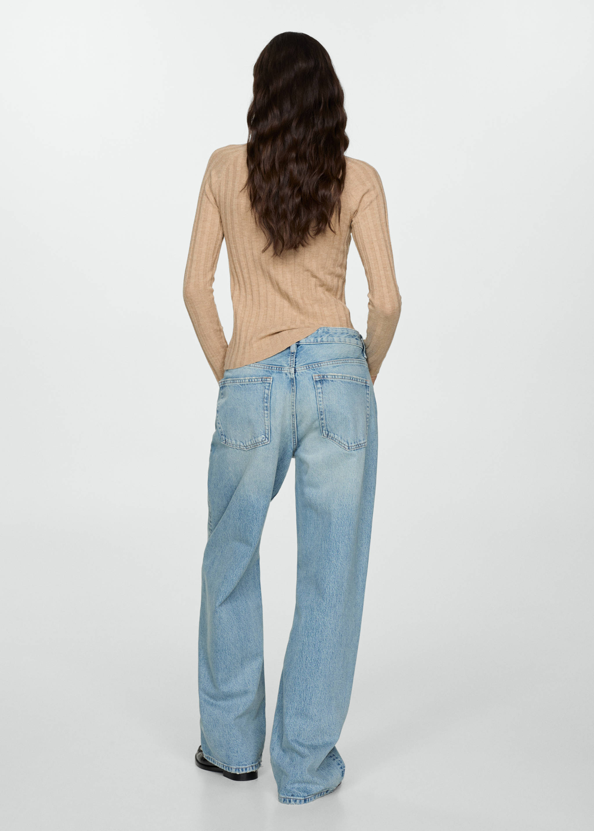 Ribbed sweater with perkins neck - Reverse of the article