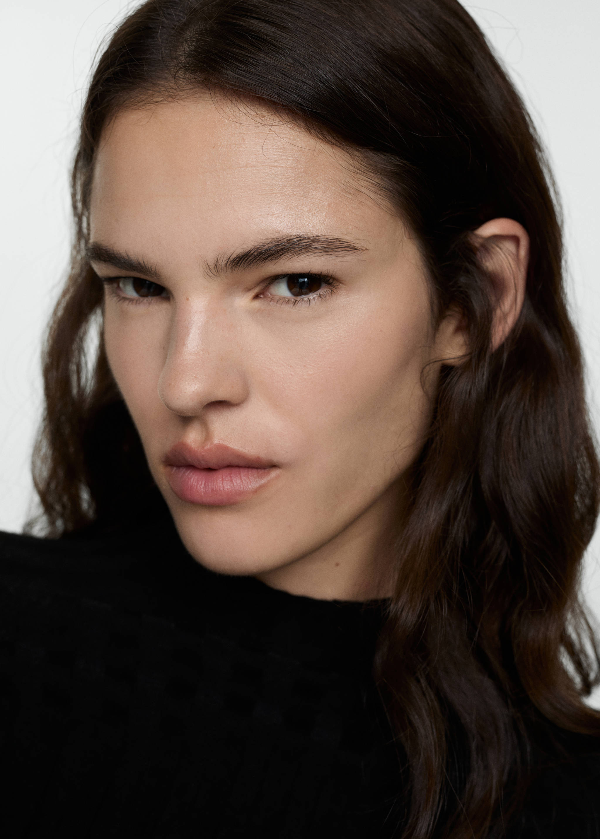 Ribbed sweater with perkins neck - Details of the article 1