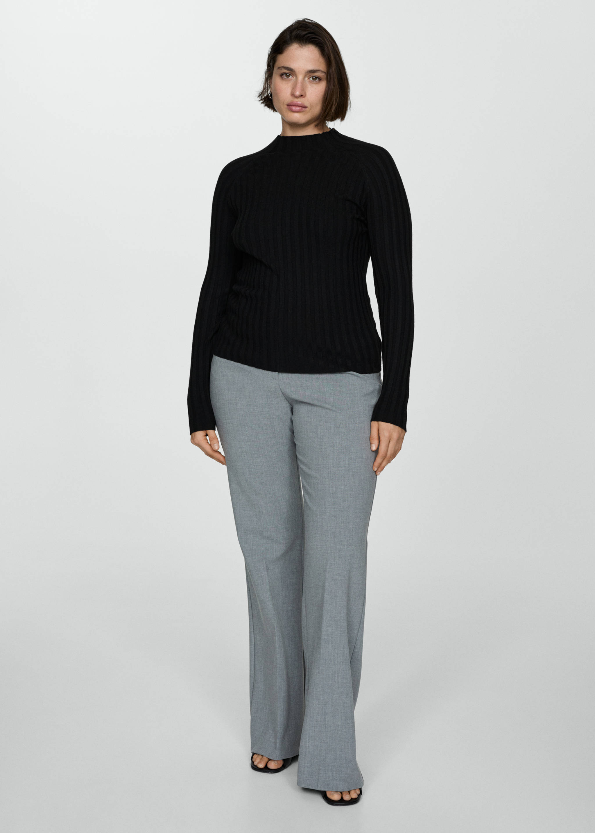 Ribbed sweater with perkins neck - Details of the article 3