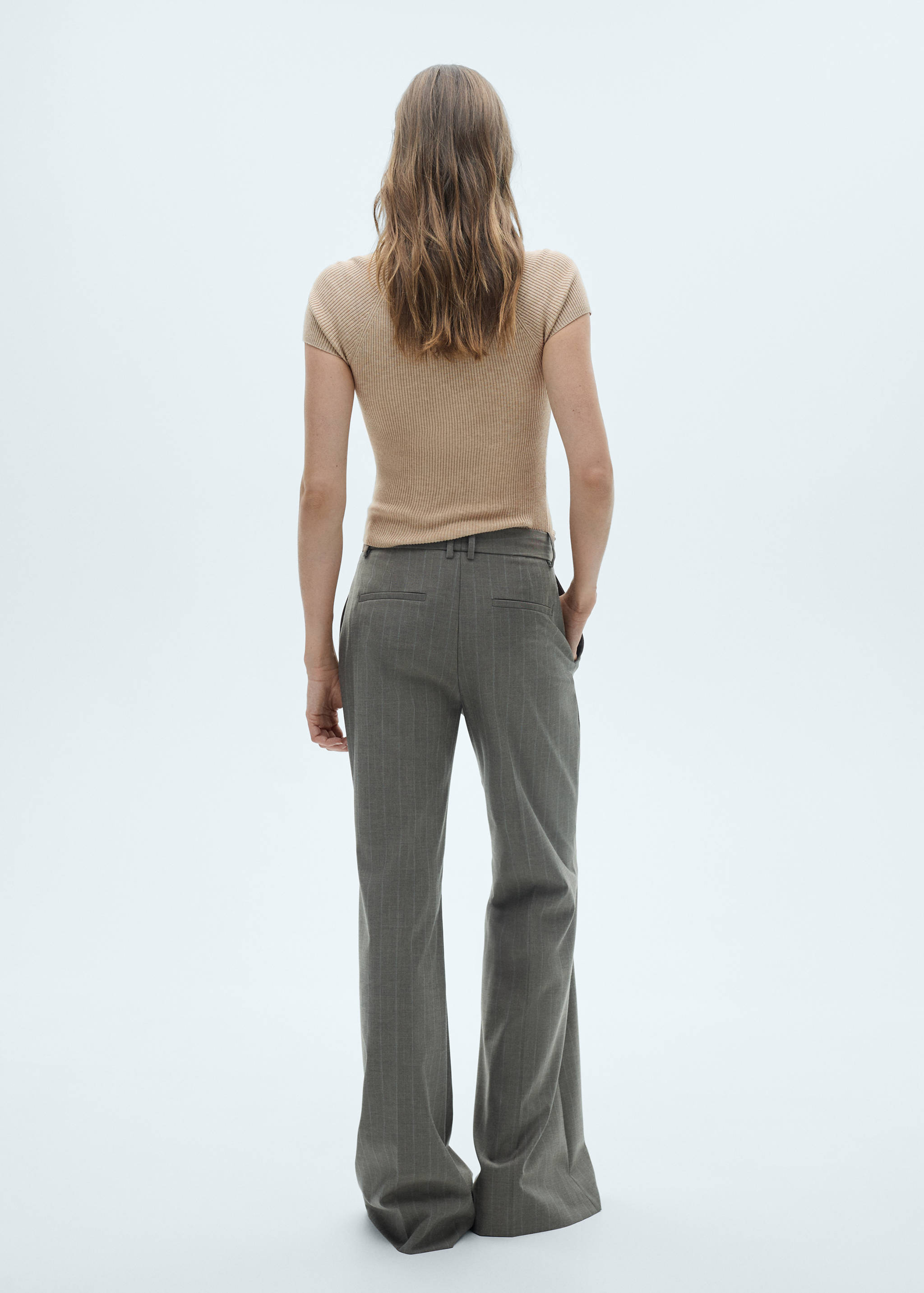 T-shirt maille côtelée col montant - Verso de l’article