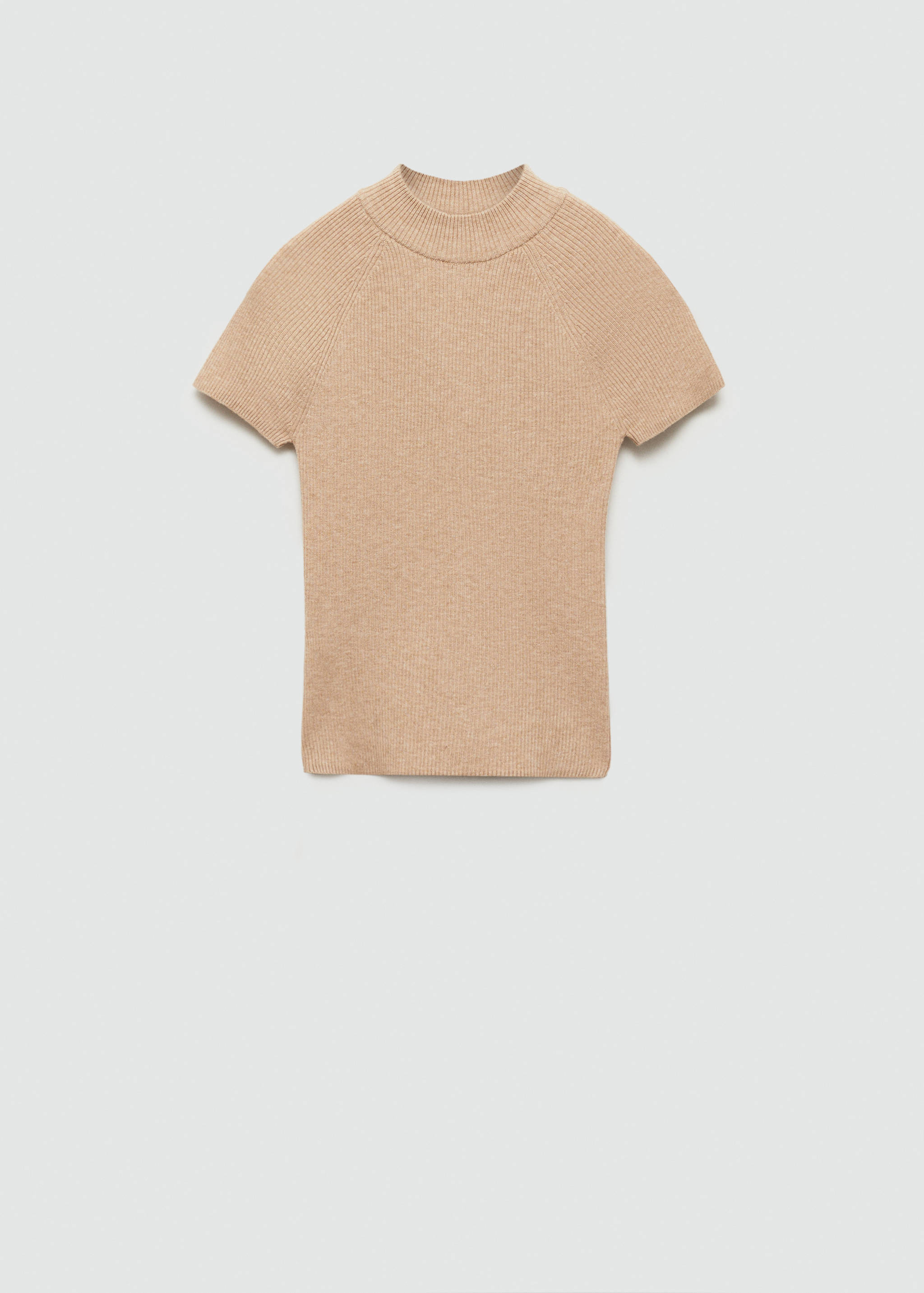 Ribbed t-shirt with perkins neck - Article without model