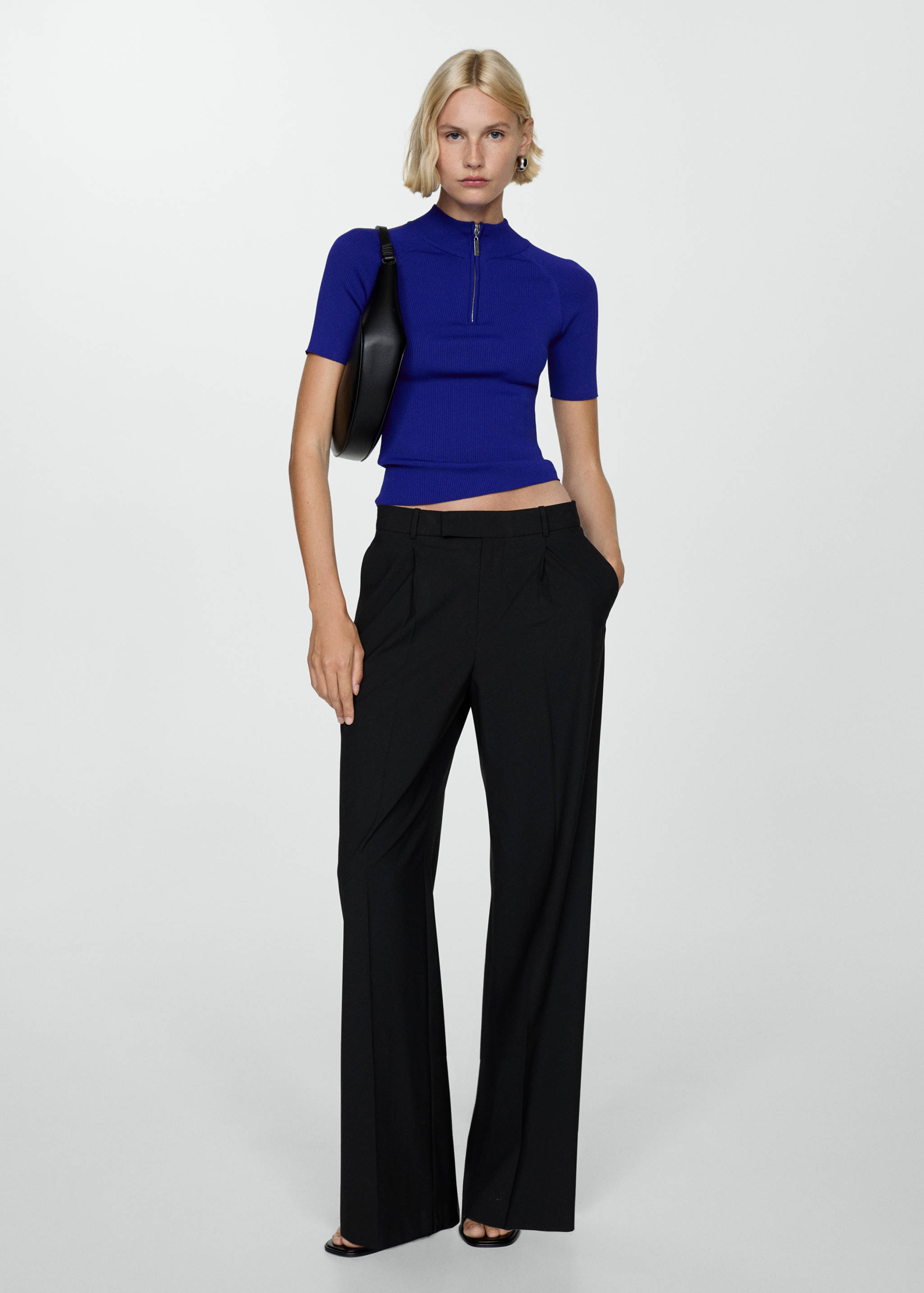 Jersey manga corta cremallera - Plano general