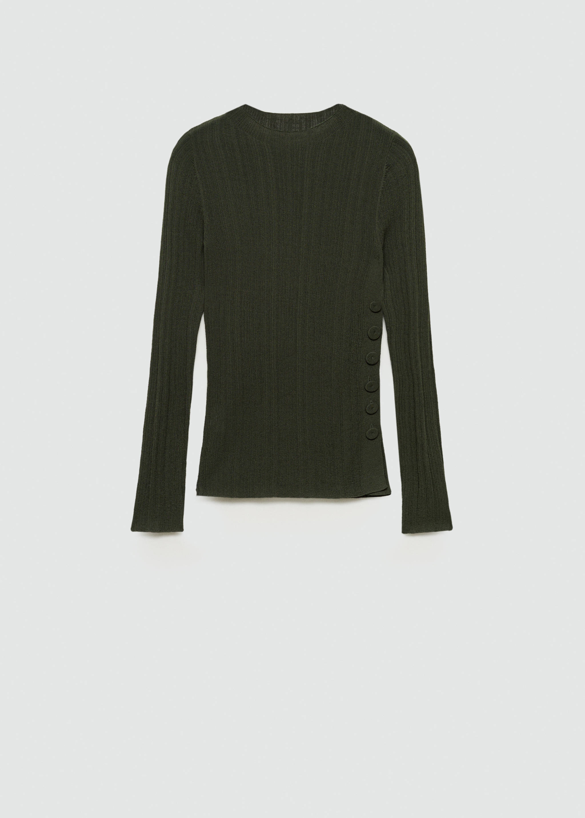 Halvgjennomsiktig t-skjorte med knappedetaljer - Artikkel uten modell