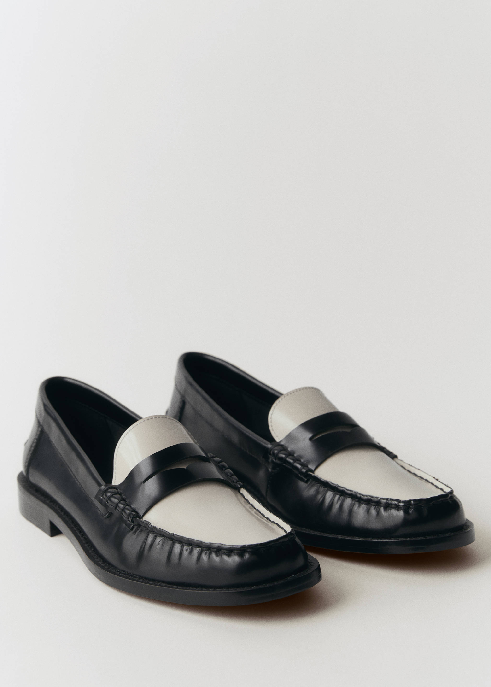 Two-tone leather loafers - Medium plane