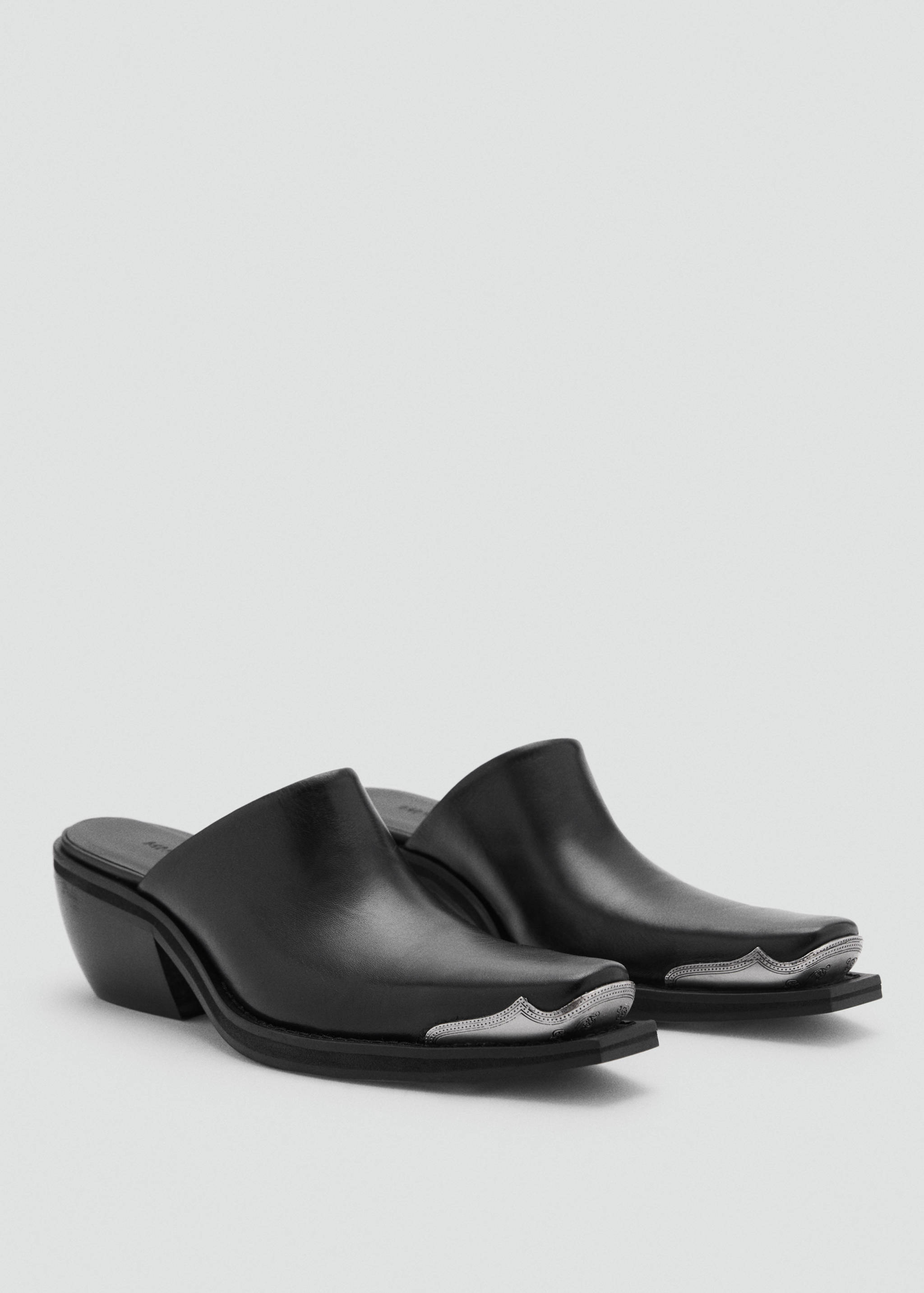 Leather shoes with metallic toe - Medium plane