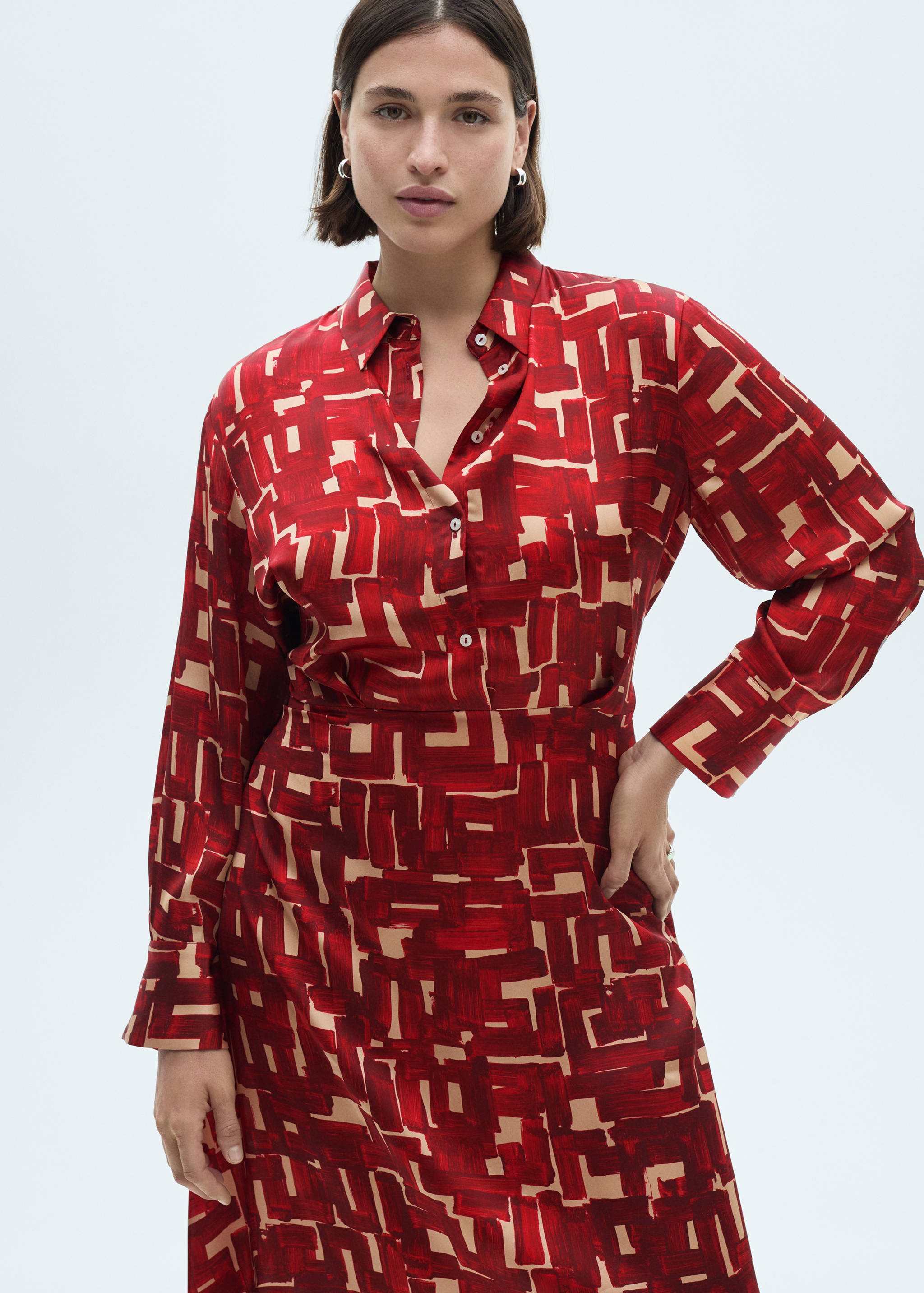 Printed shirt dress - Details of the article 5
