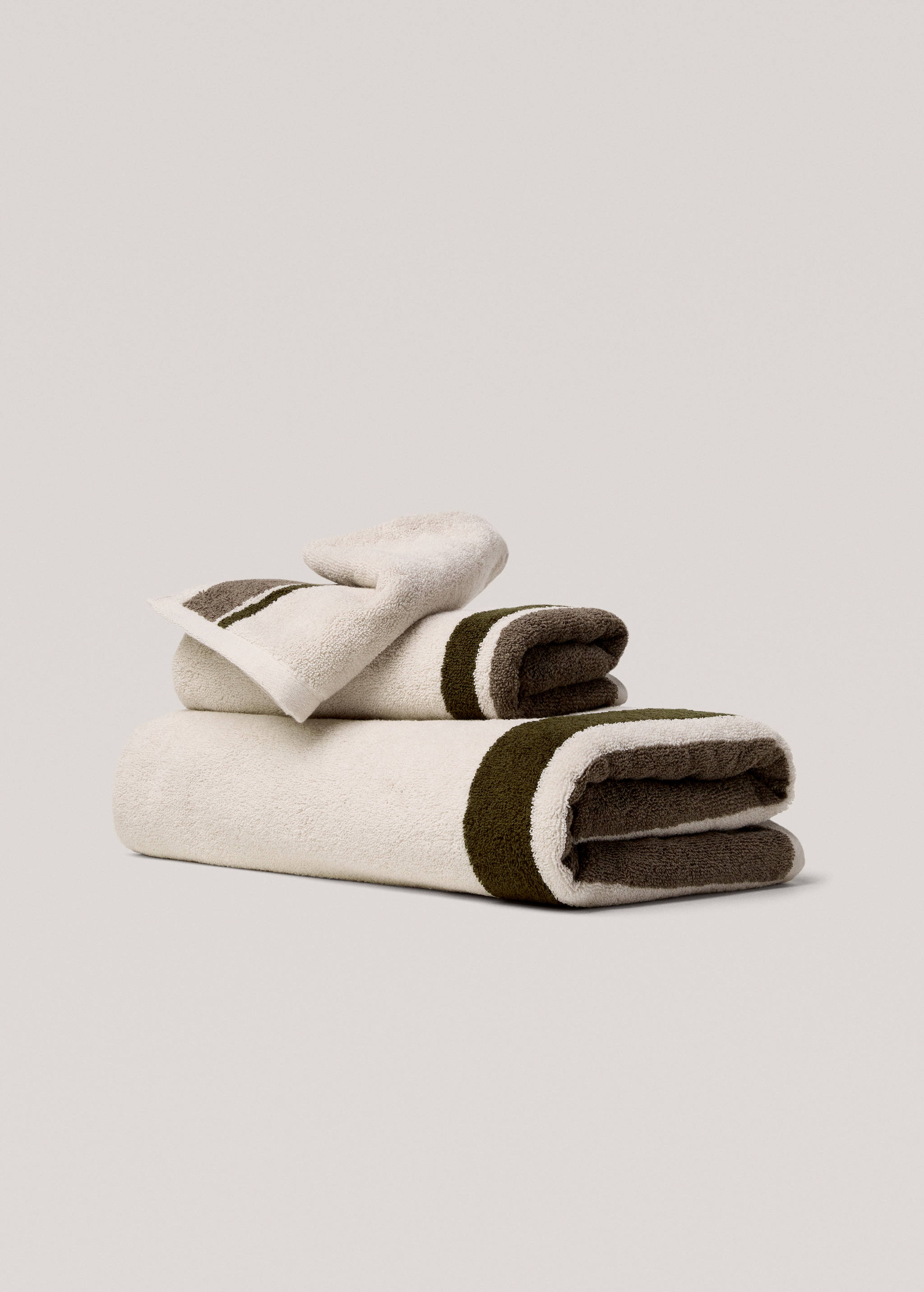 Striped 100% cotton hand towel 50X90cm - Article without model