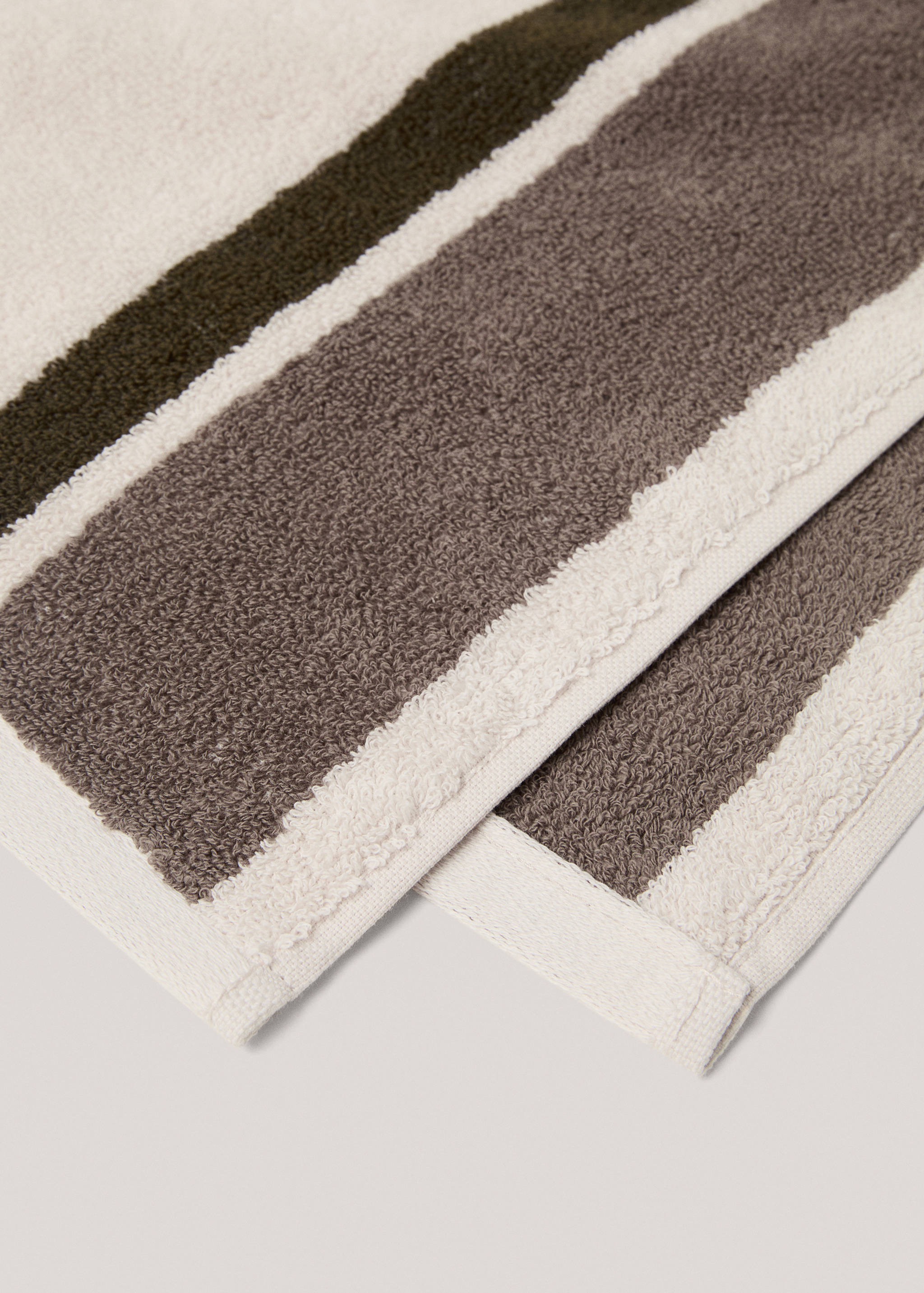 Striped 100% cotton hand towel 50X90cm - Details of the article 1