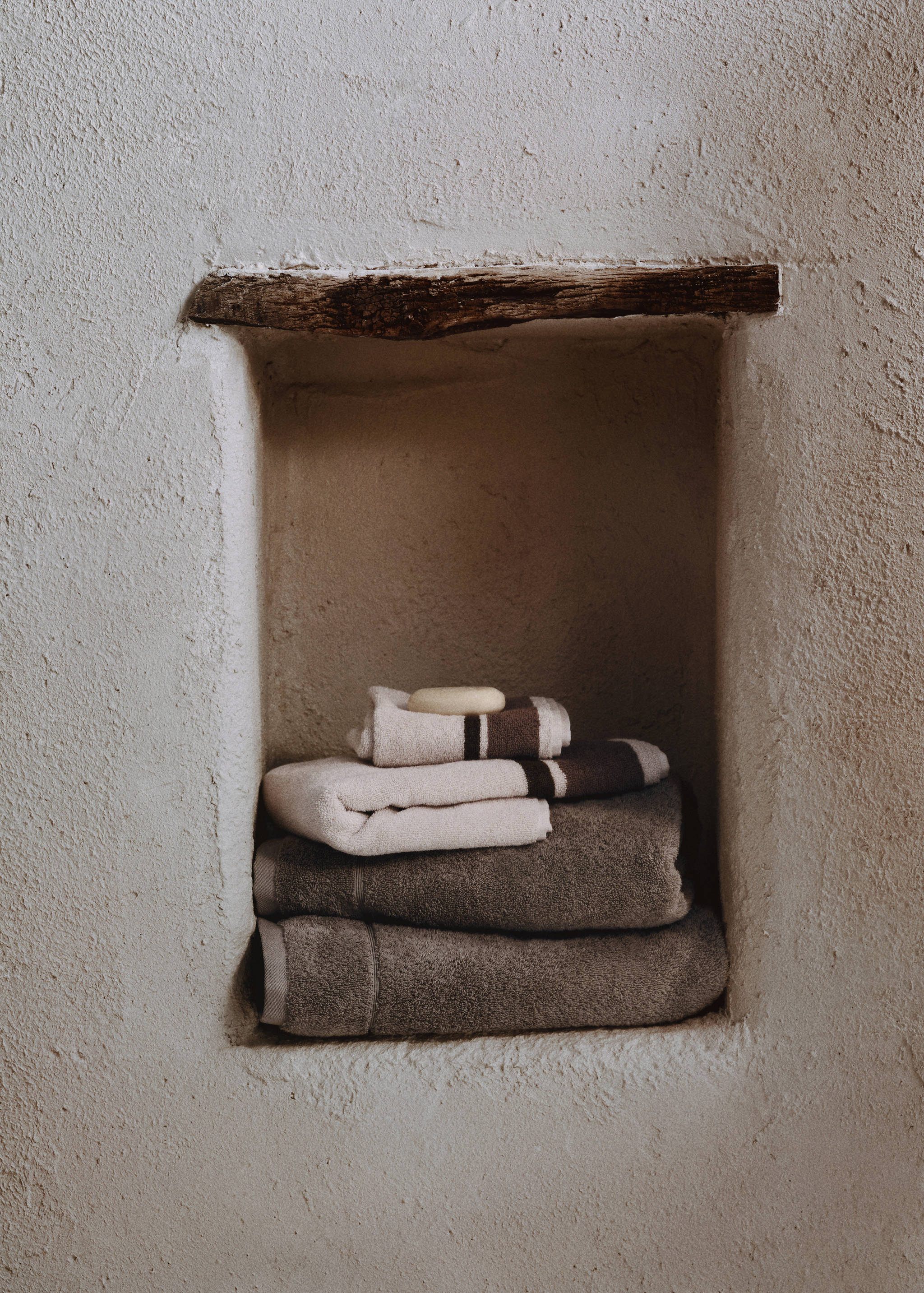 Striped 100% cotton hand towel 50X90cm - Details of the article 6