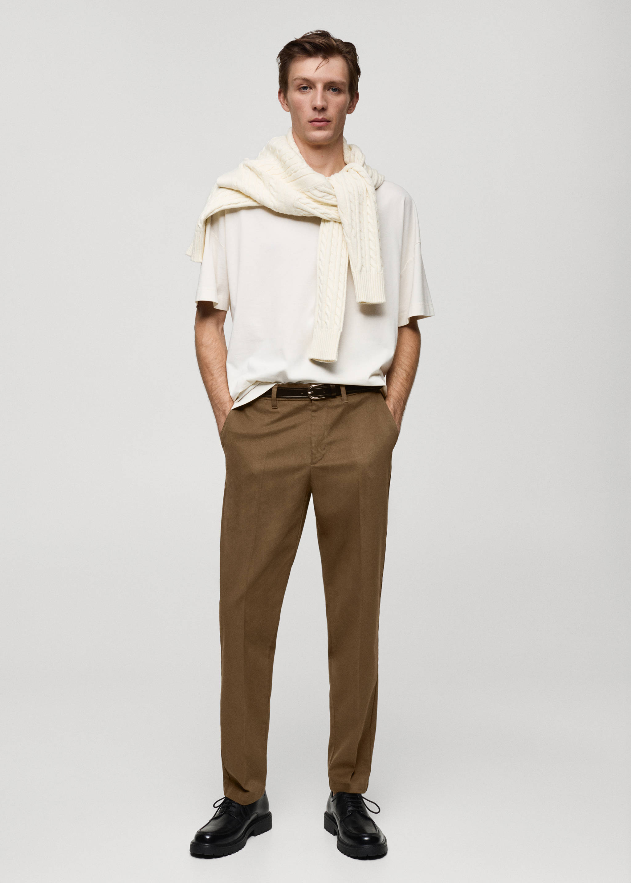 Regular-fit cotton trousers - General plane