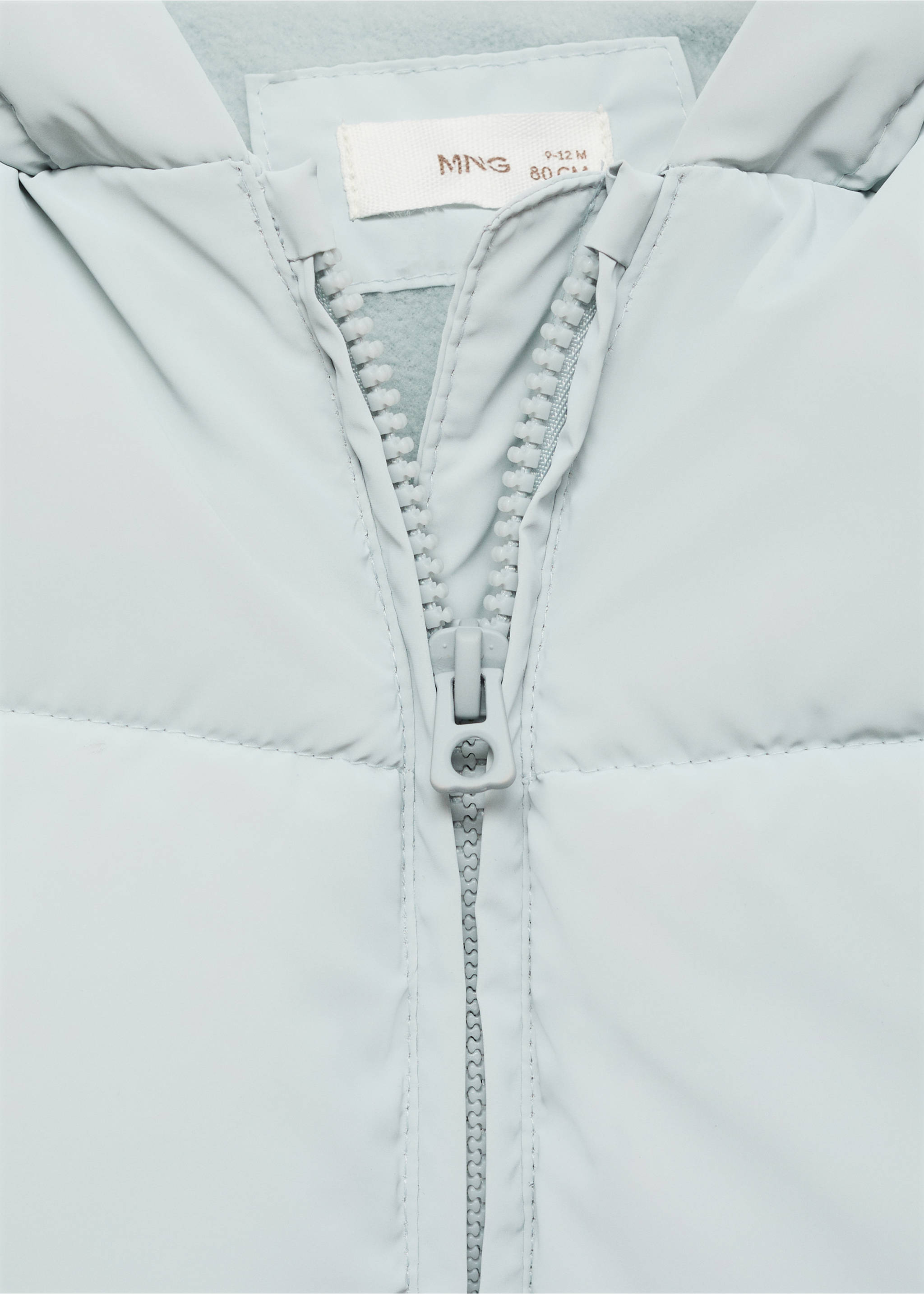 Fleece-lined quilted anorak - Details of the article 8, Sky Blue. Ref: 77015968-00.