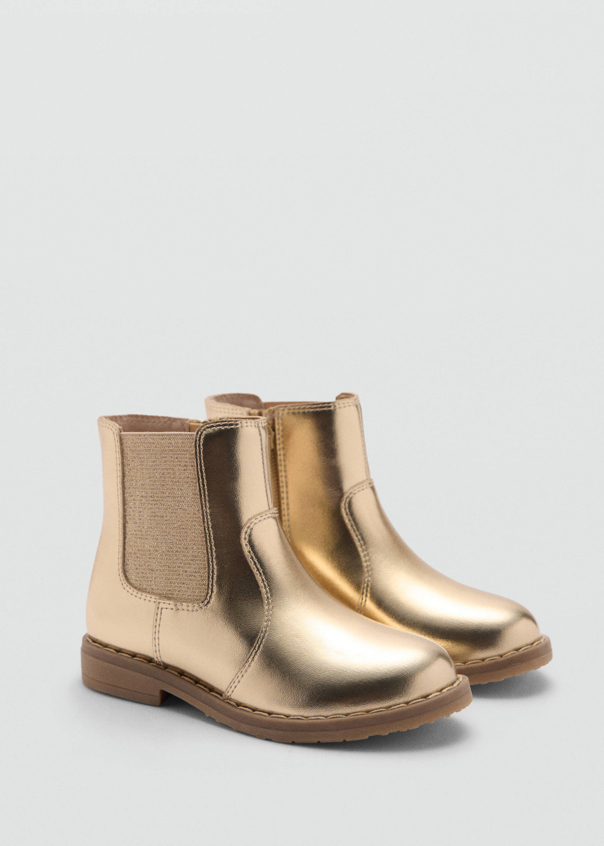 Metallic finish ankle boots - Medium plane