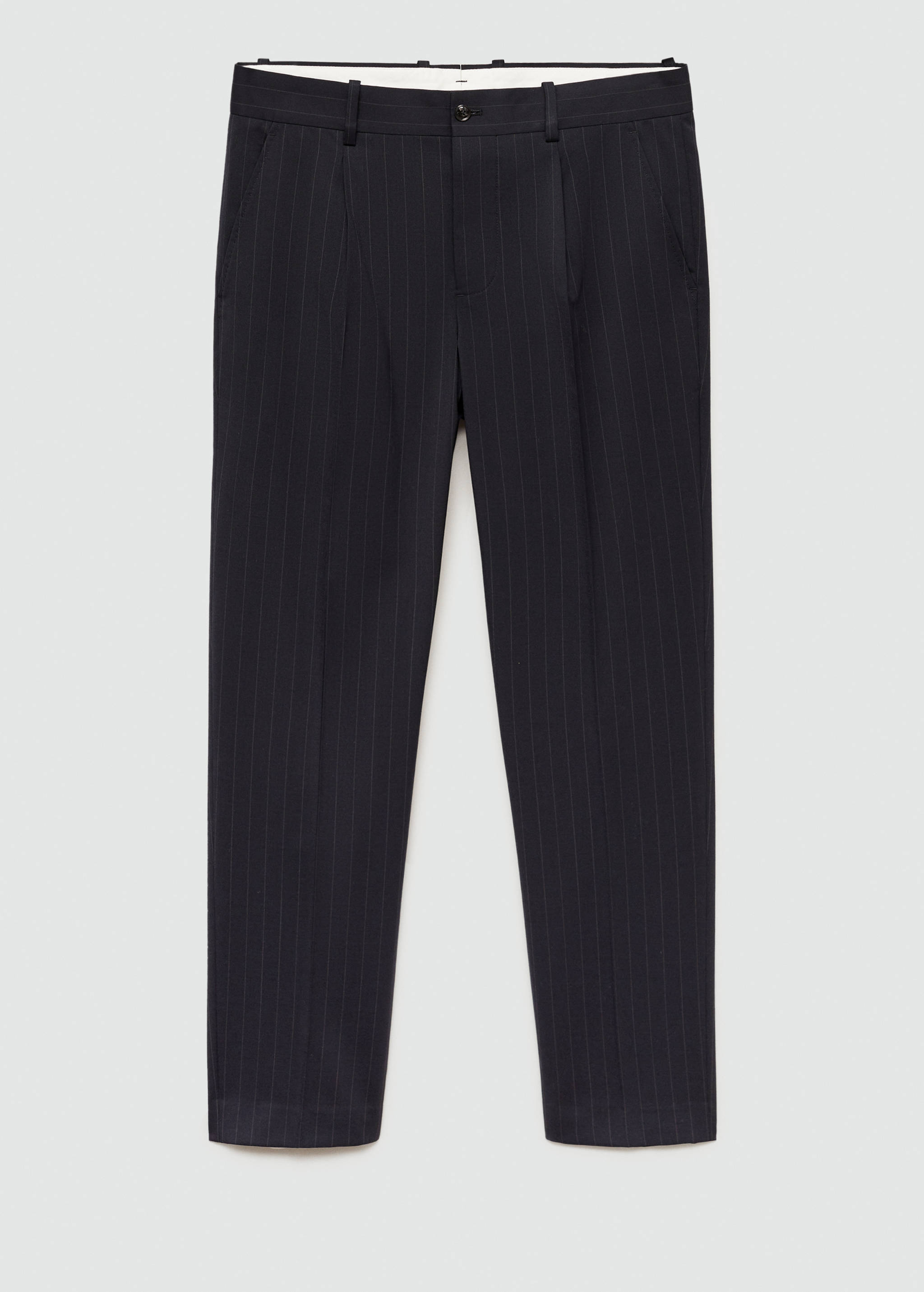 Wool slim-fit suit trousers with stripes - Article without model