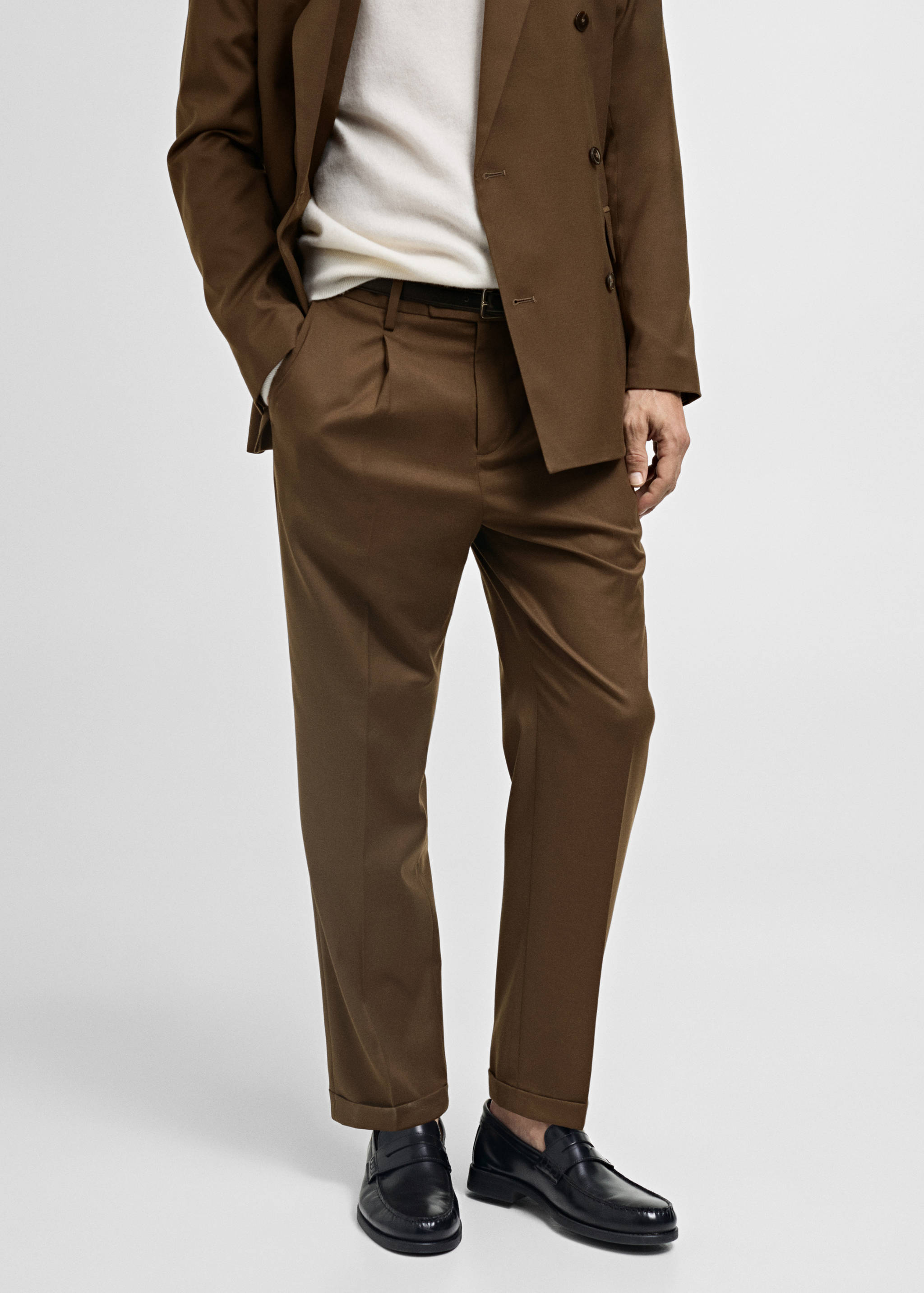 Slim-fit suit pants - Medium plane