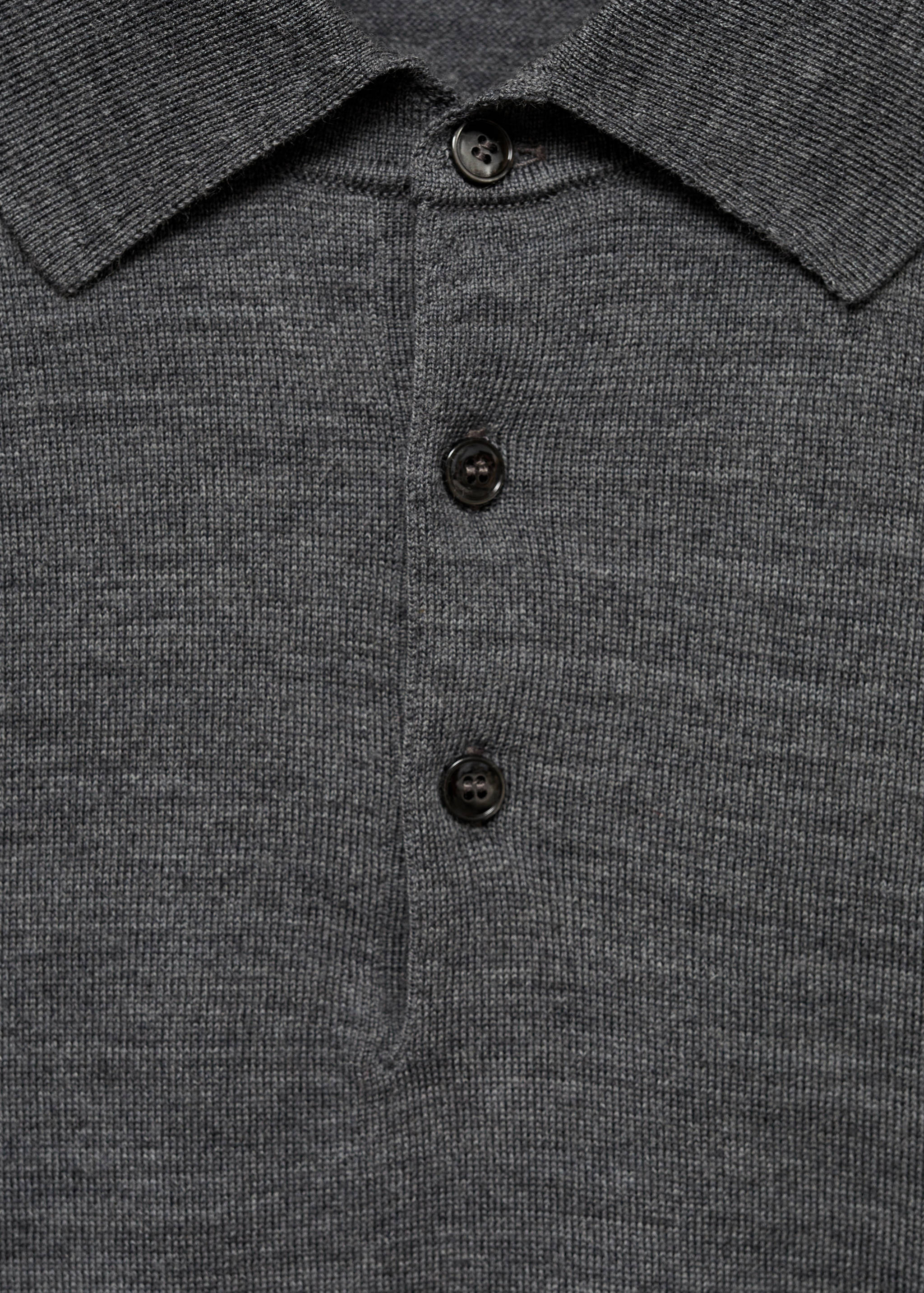 100% merino wool long-sleeved polo shirt - Details of the article 8