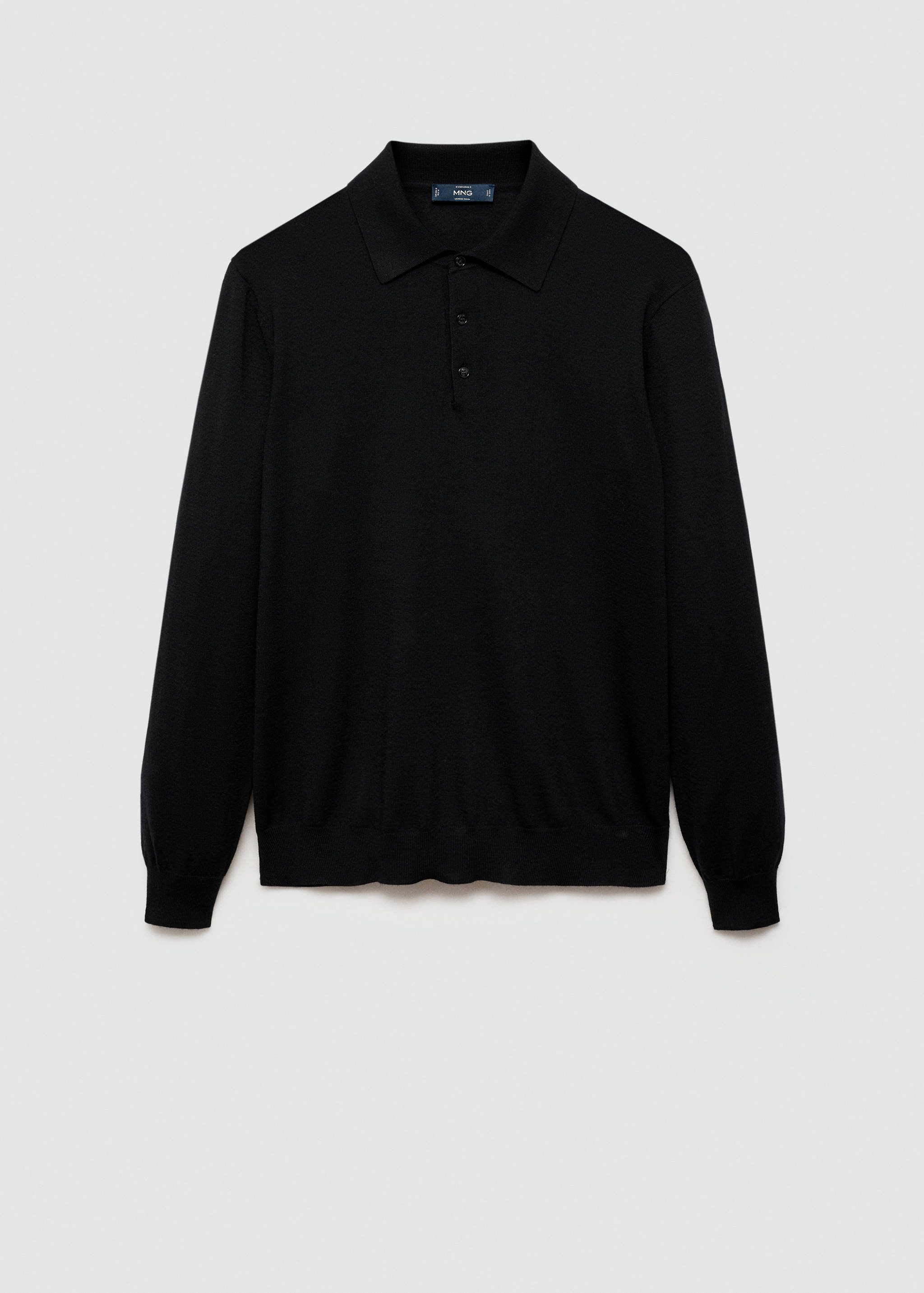 100% merino wool long-sleeved polo shirt - Article without model
