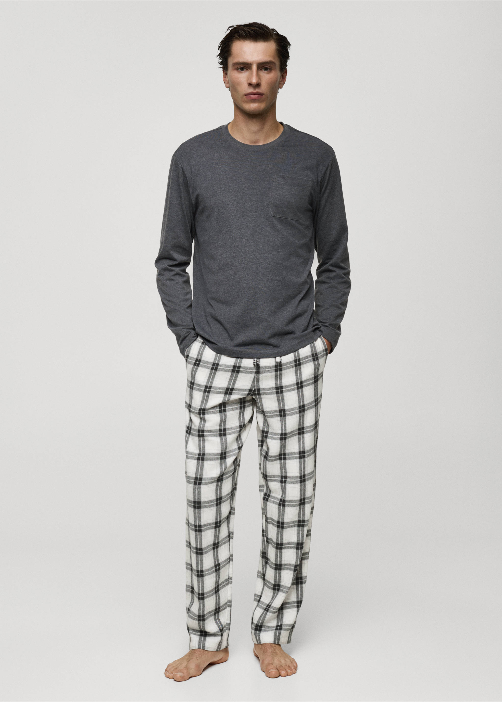 100% cotton check pyjama set - General plane