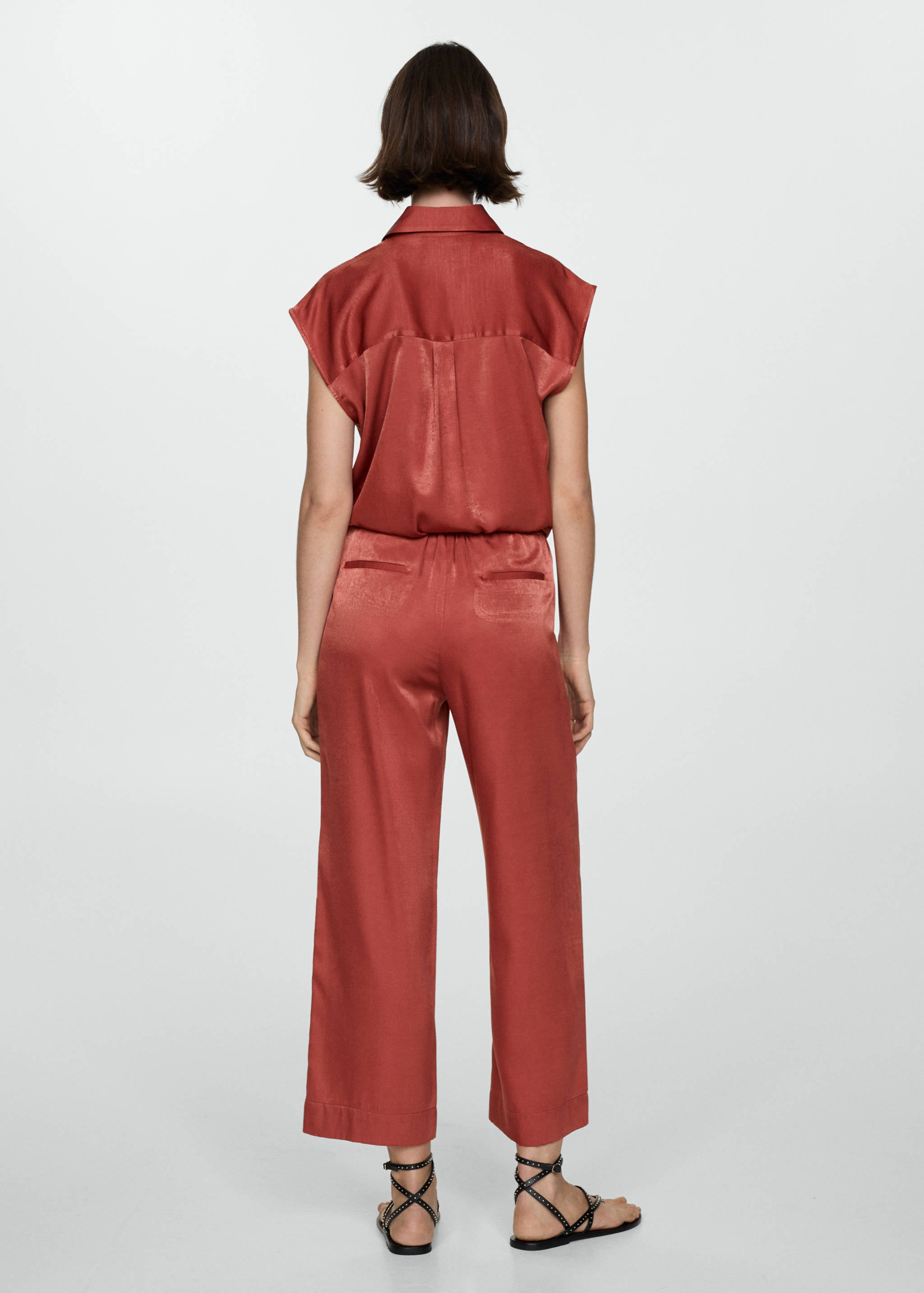 Satin crop trousers - Reverse of the article