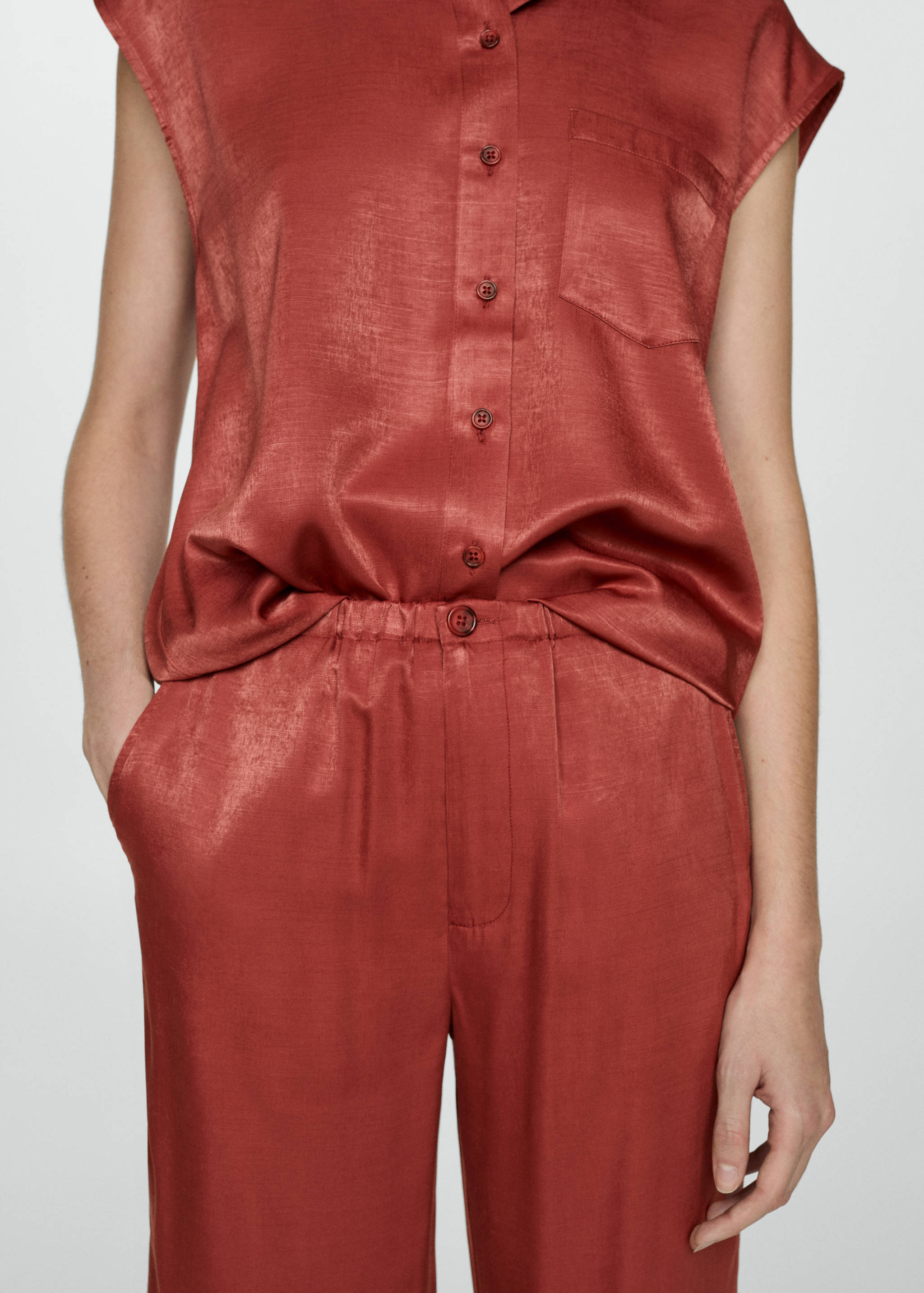 Satin crop trousers - Details of the article 6