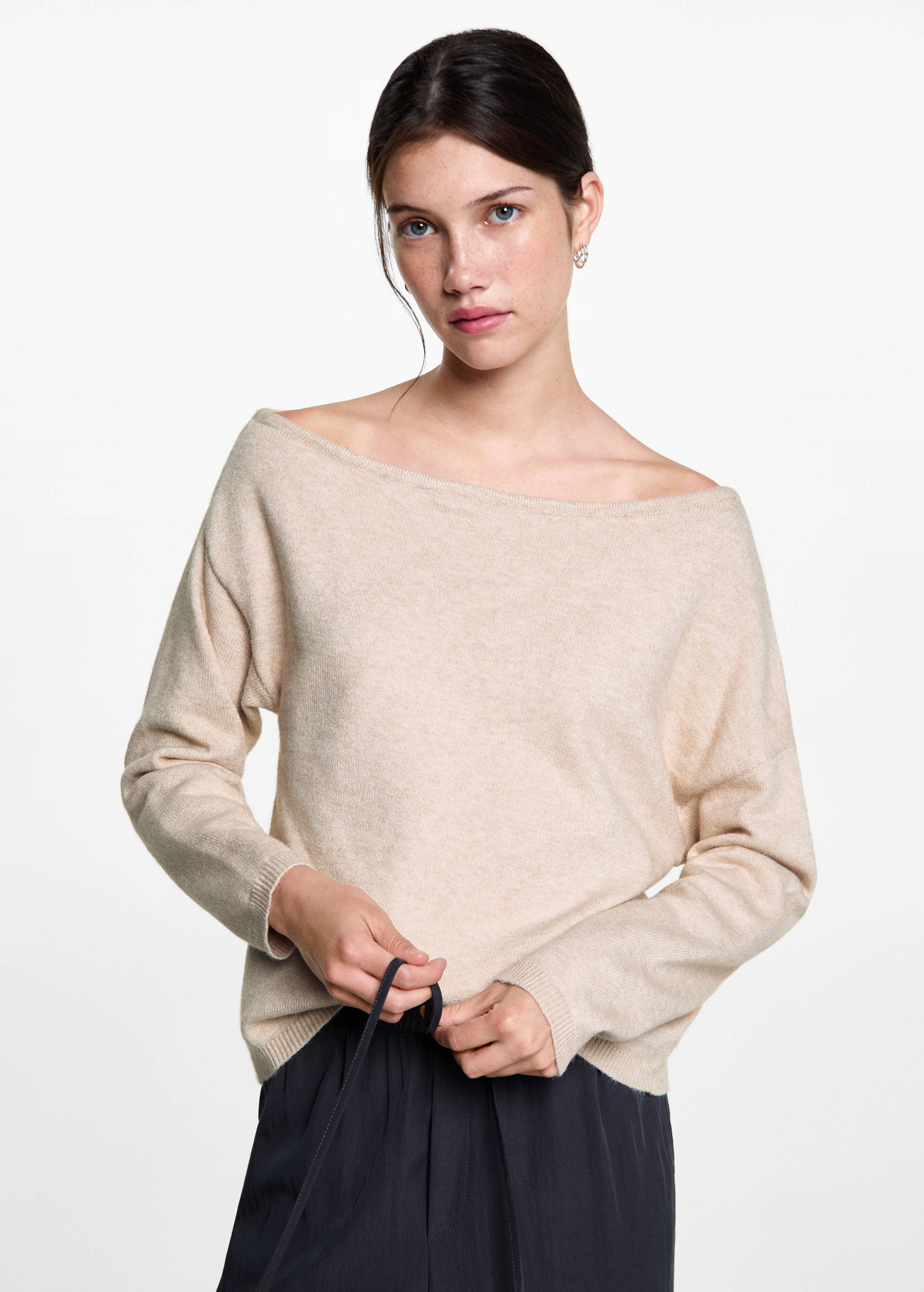 Pull maille col bateau - Plan moyen