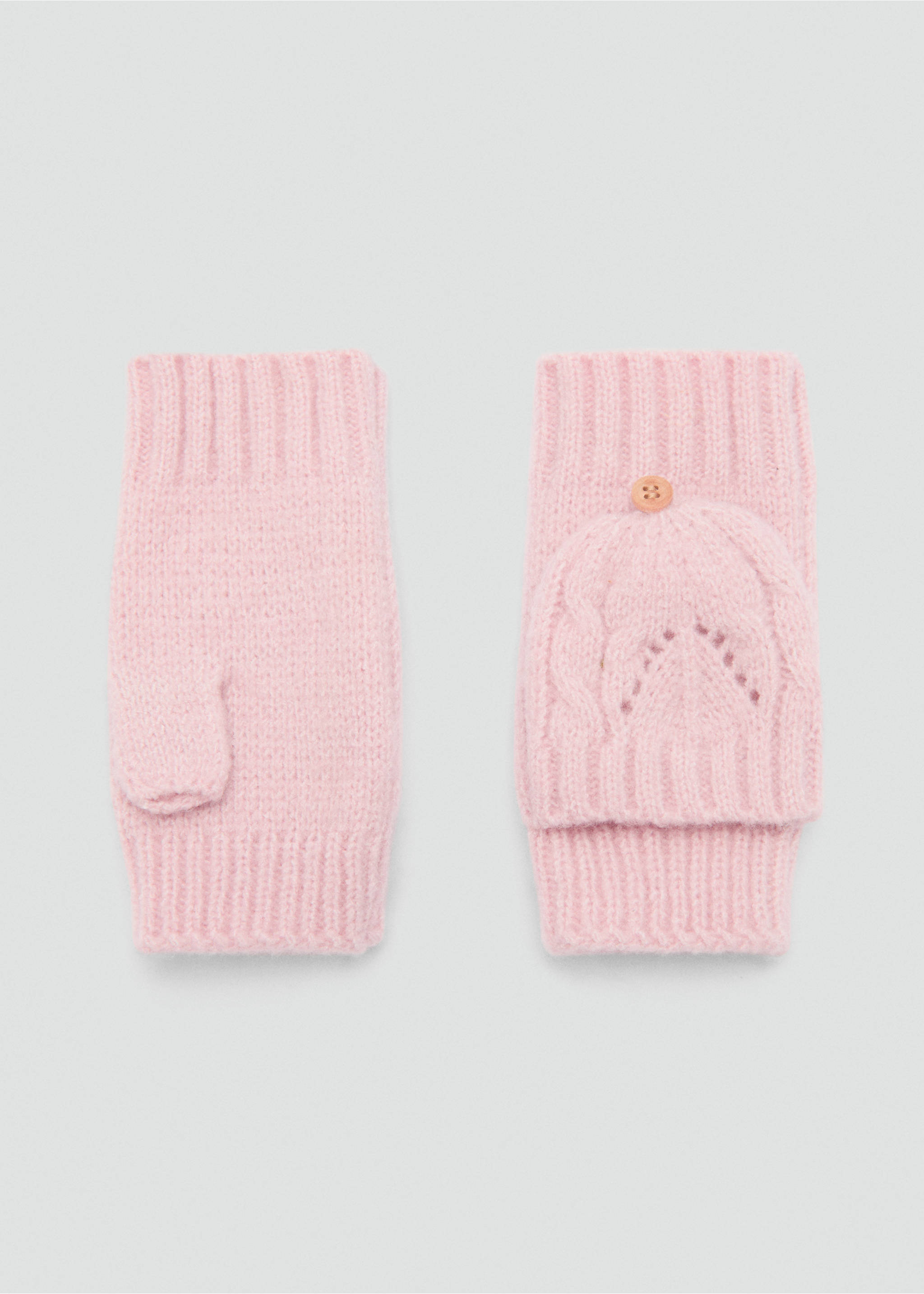 Gants en maille - Article sans modèle, Rose pâle. Ref: 77015992-00.
