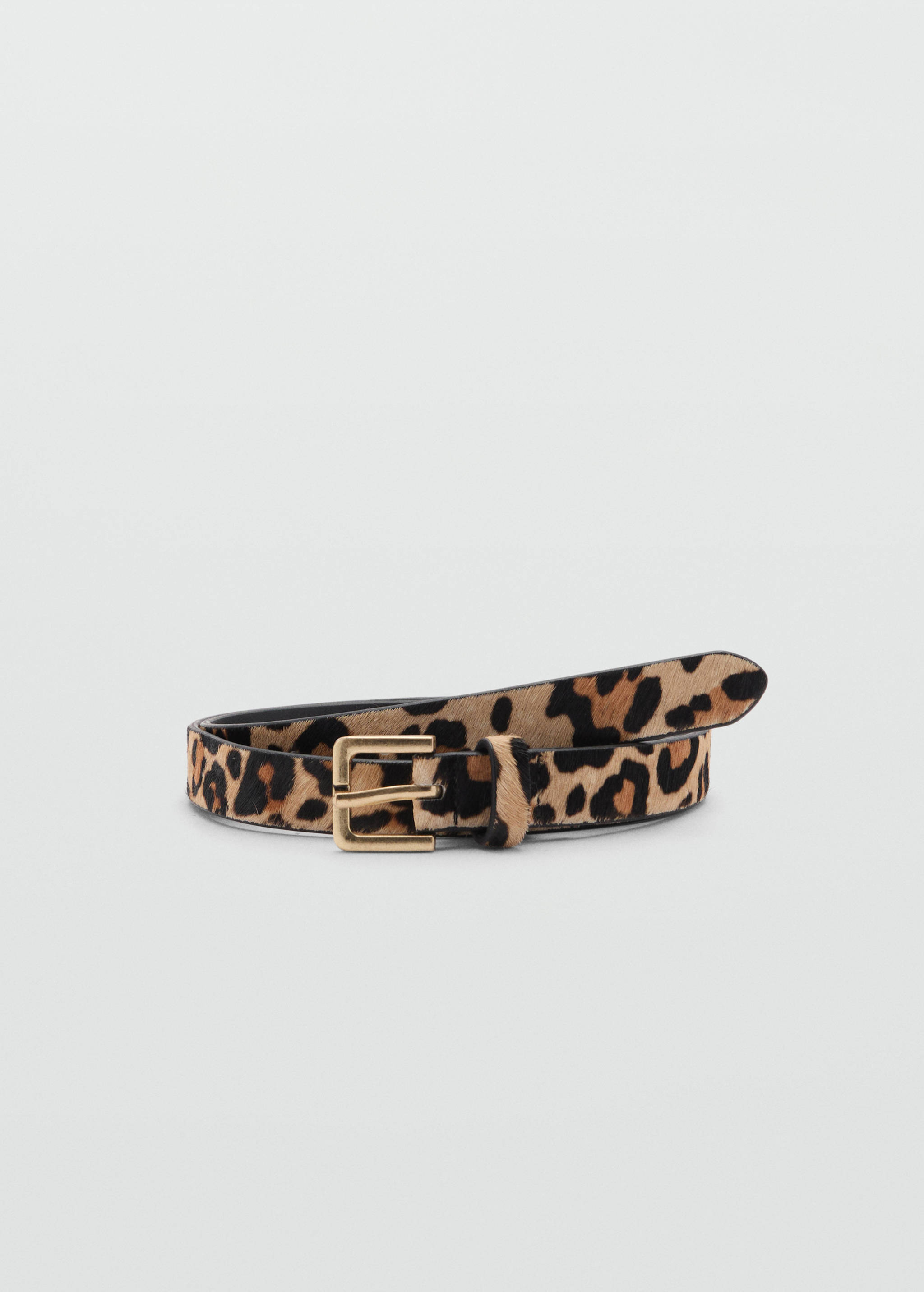 Slim leopard-print leather belt - Article without model
