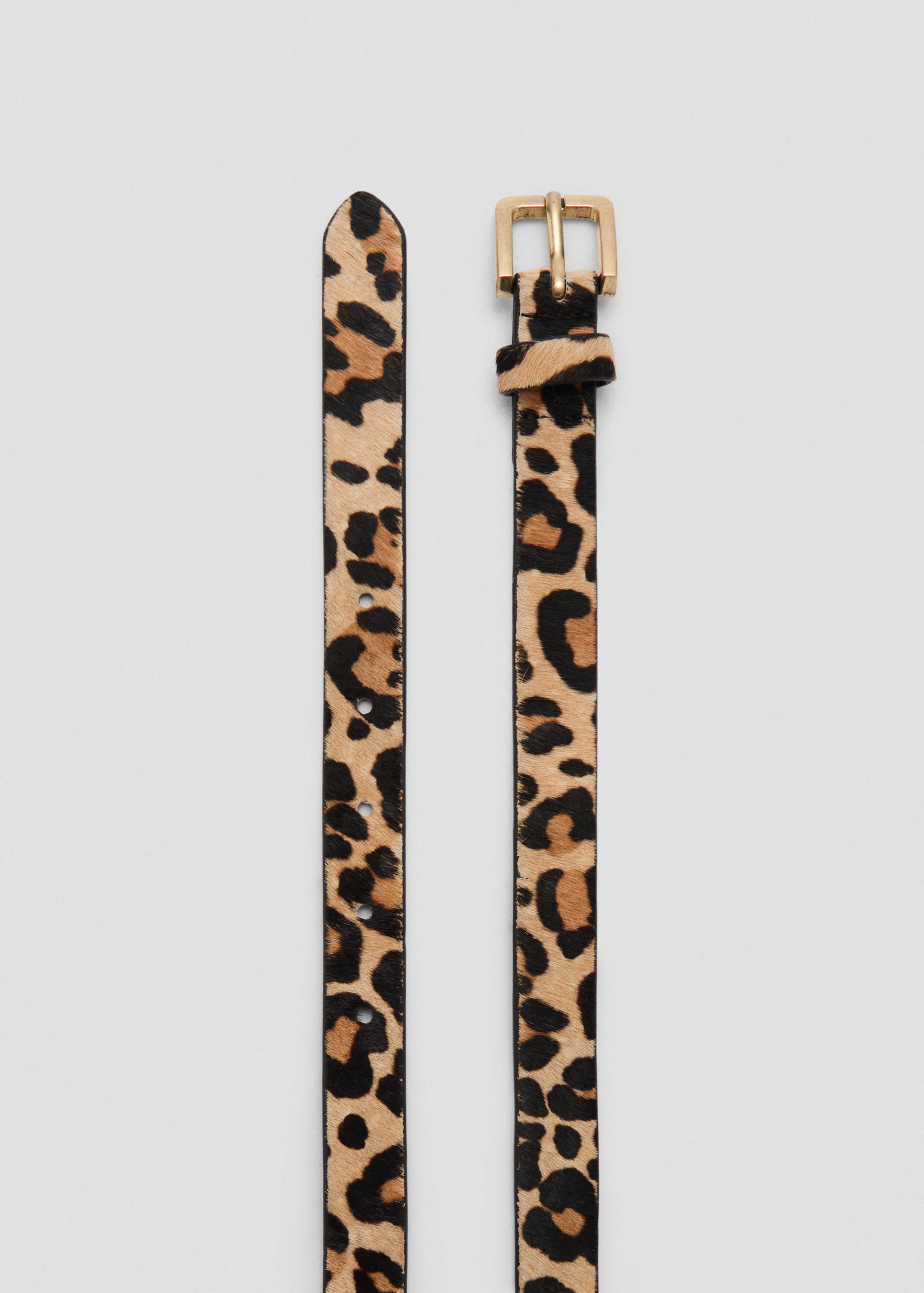 Slim leopard-print leather belt - Details of the article 1