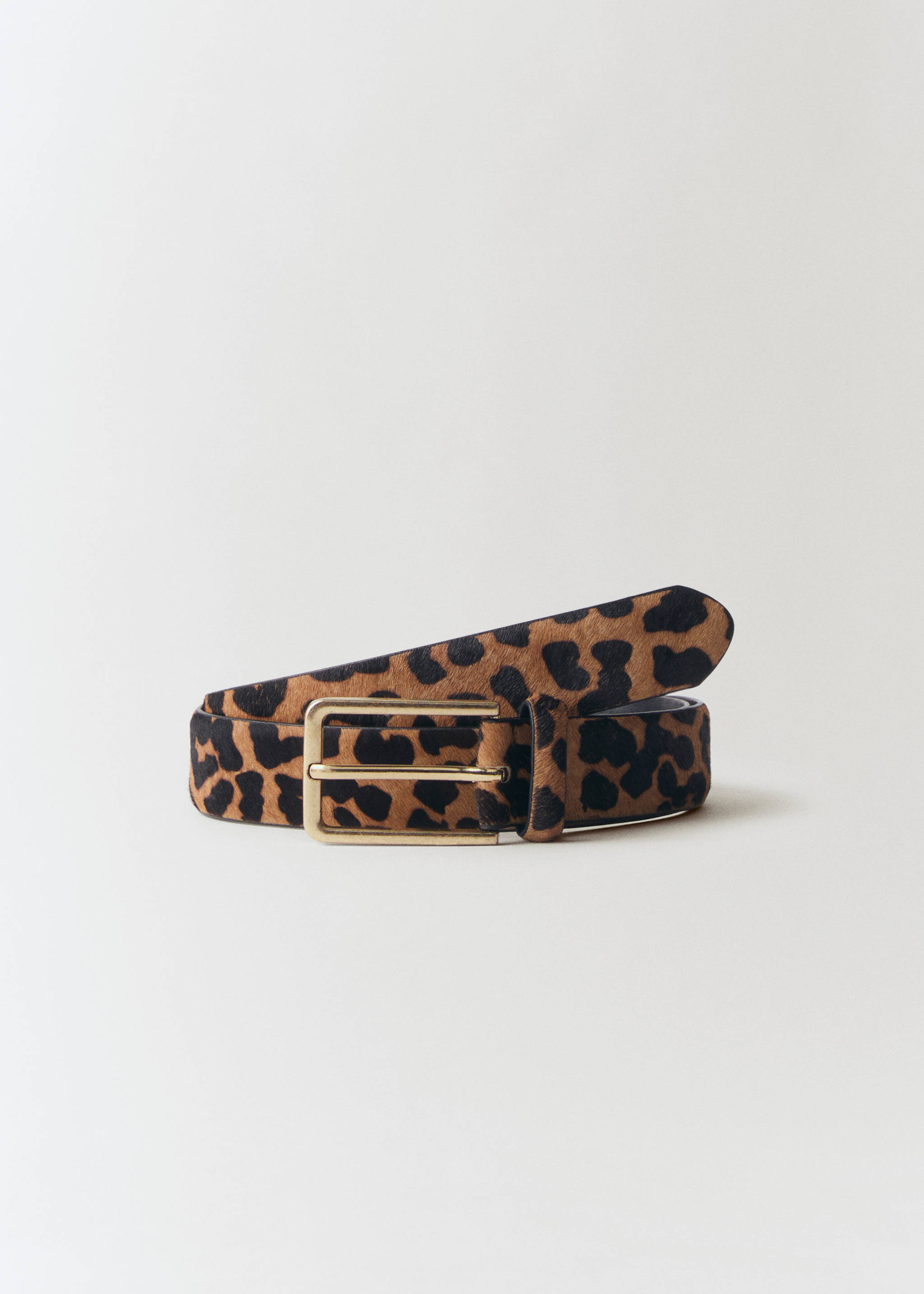 Leopard-print leather belt - Article without model