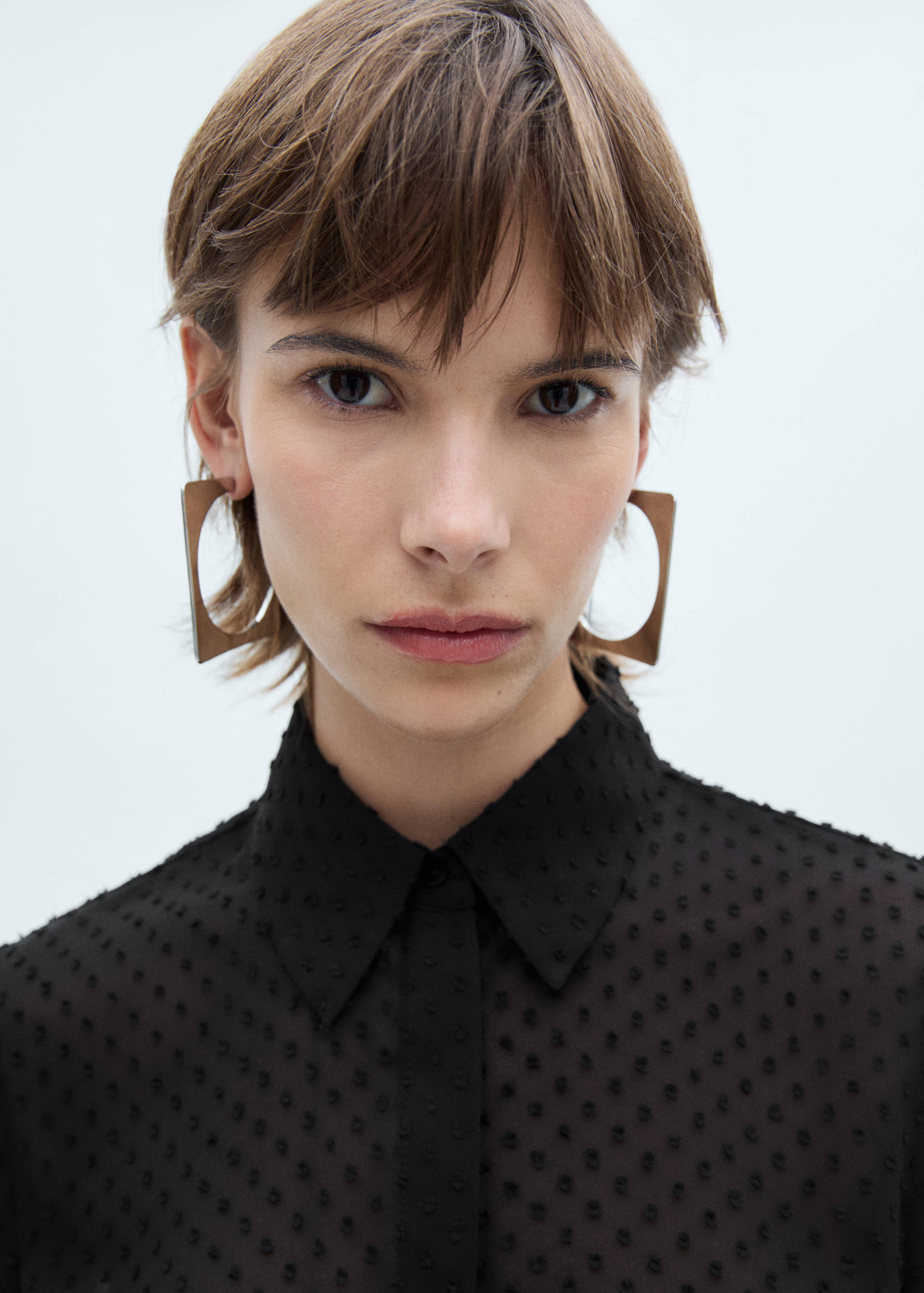 Square maxi-hoop earrings - General plane