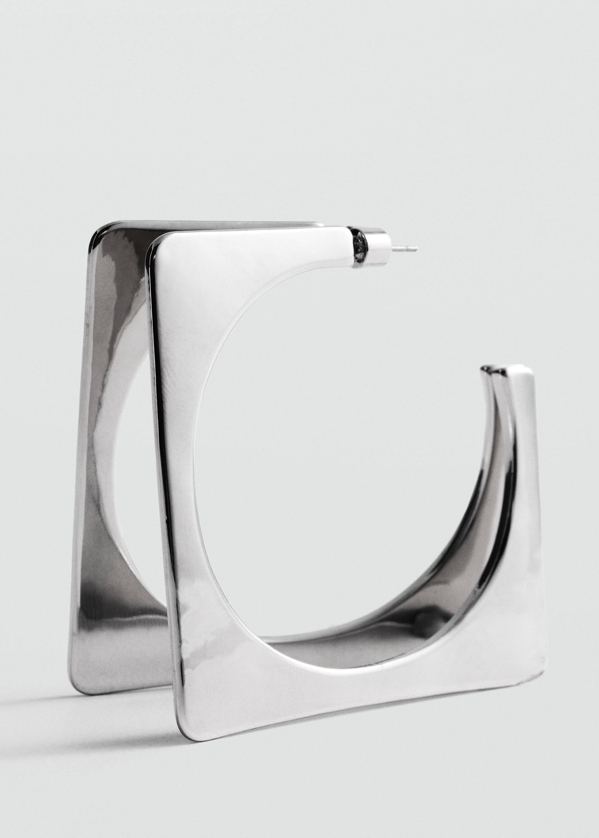 Square maxi-hoop earrings - Medium plane