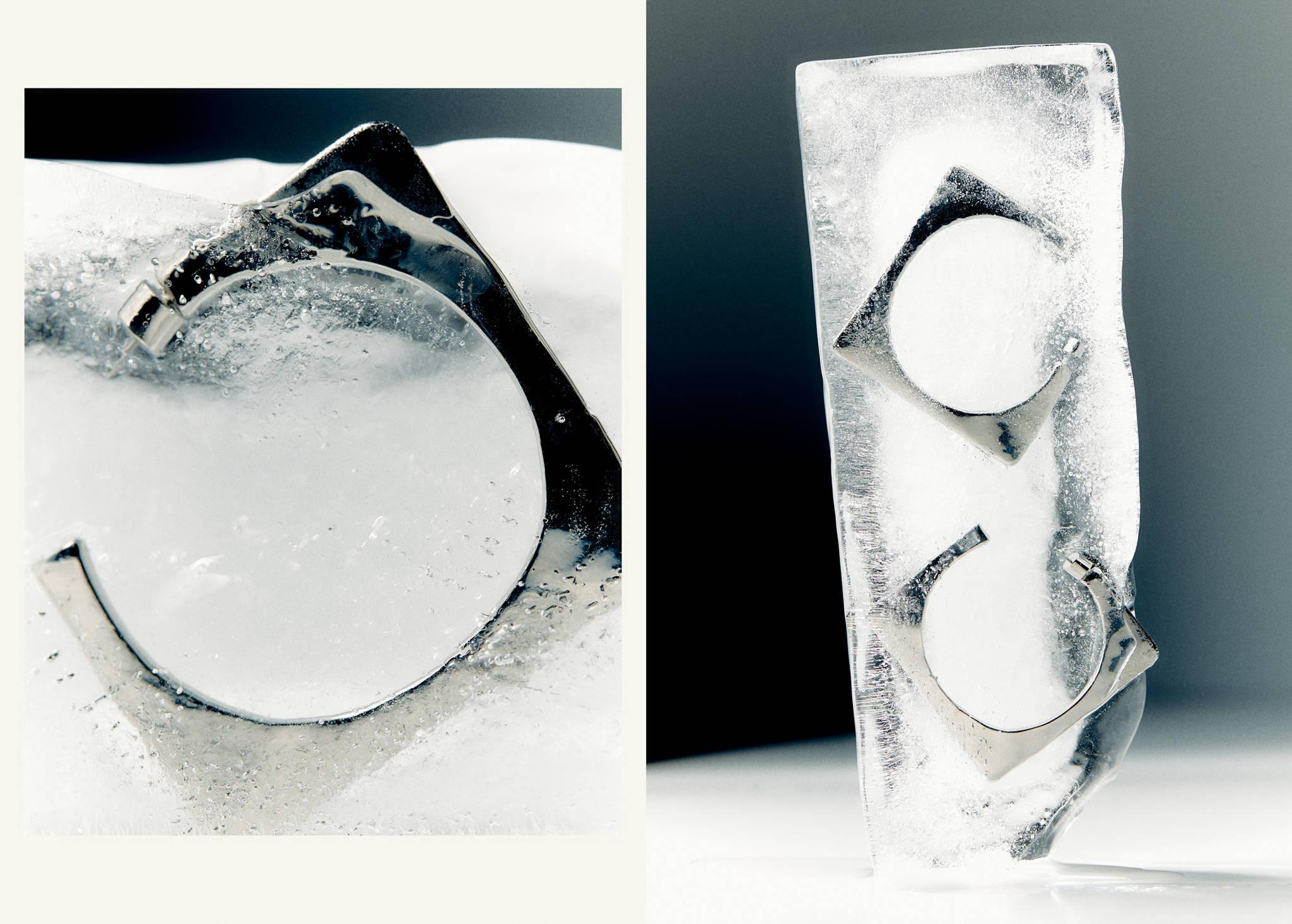 Square maxi-hoop earrings - Panoramic plane