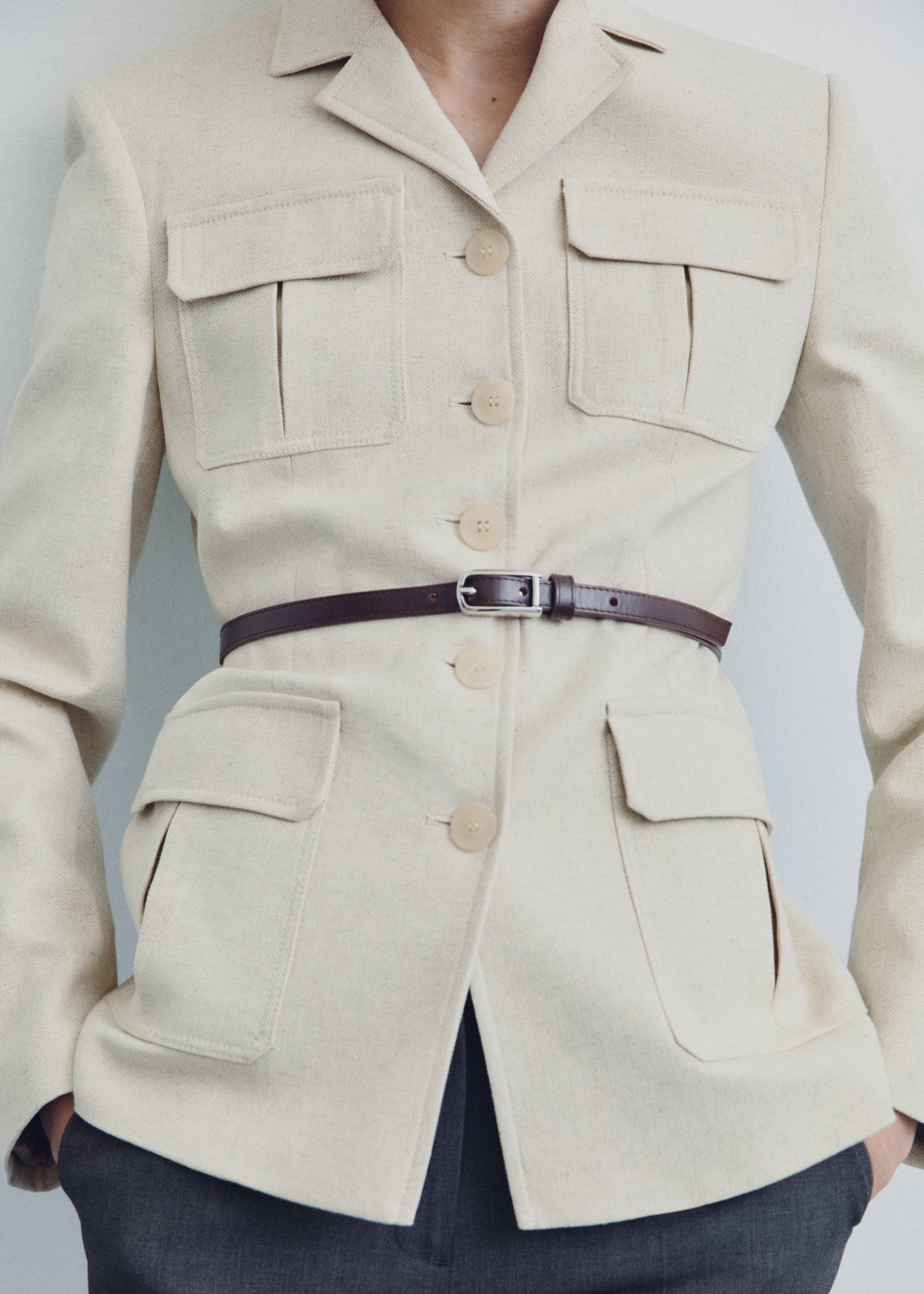 Leather skinny belt - General plane