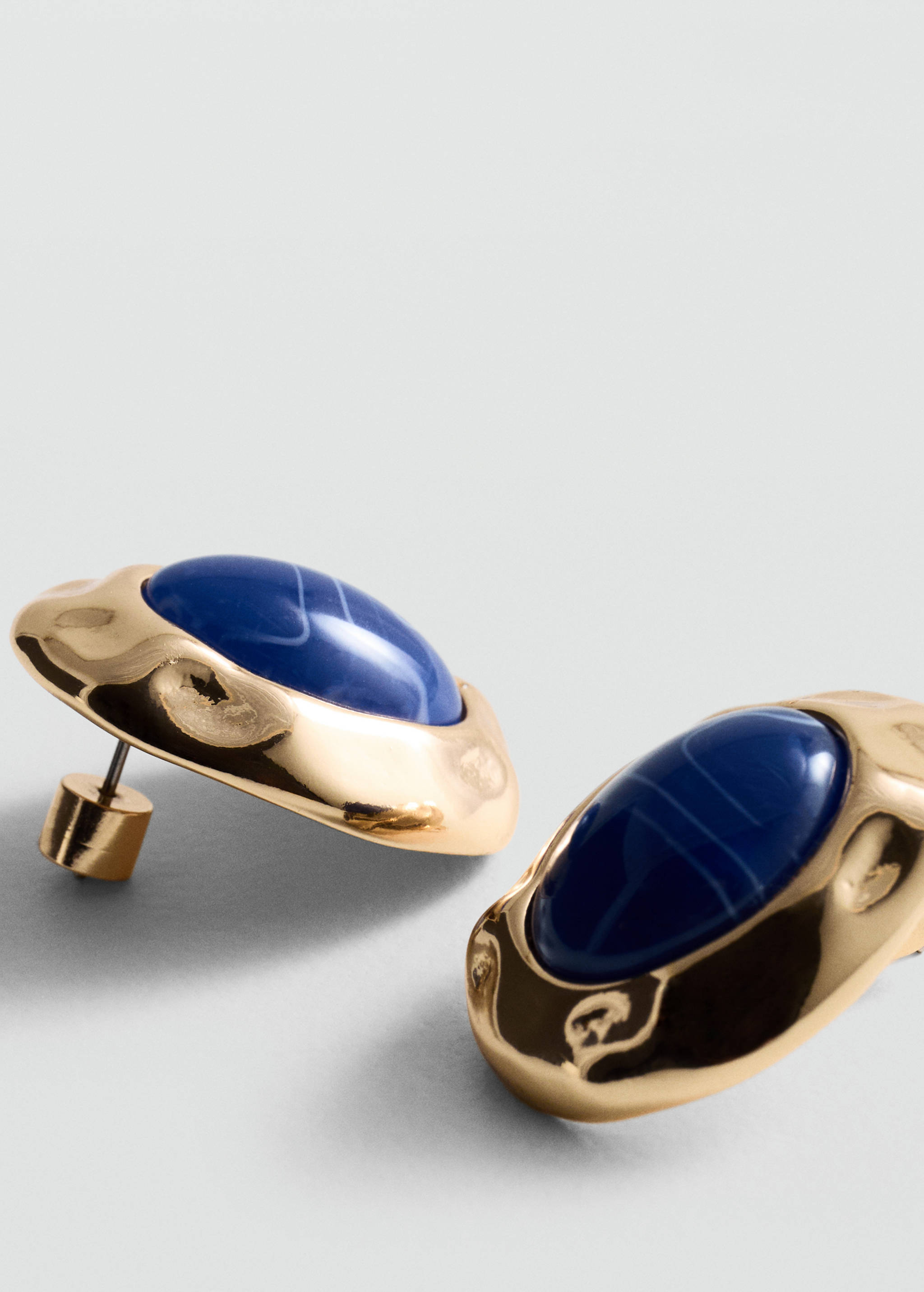 Oval bead earrings - Medium plane