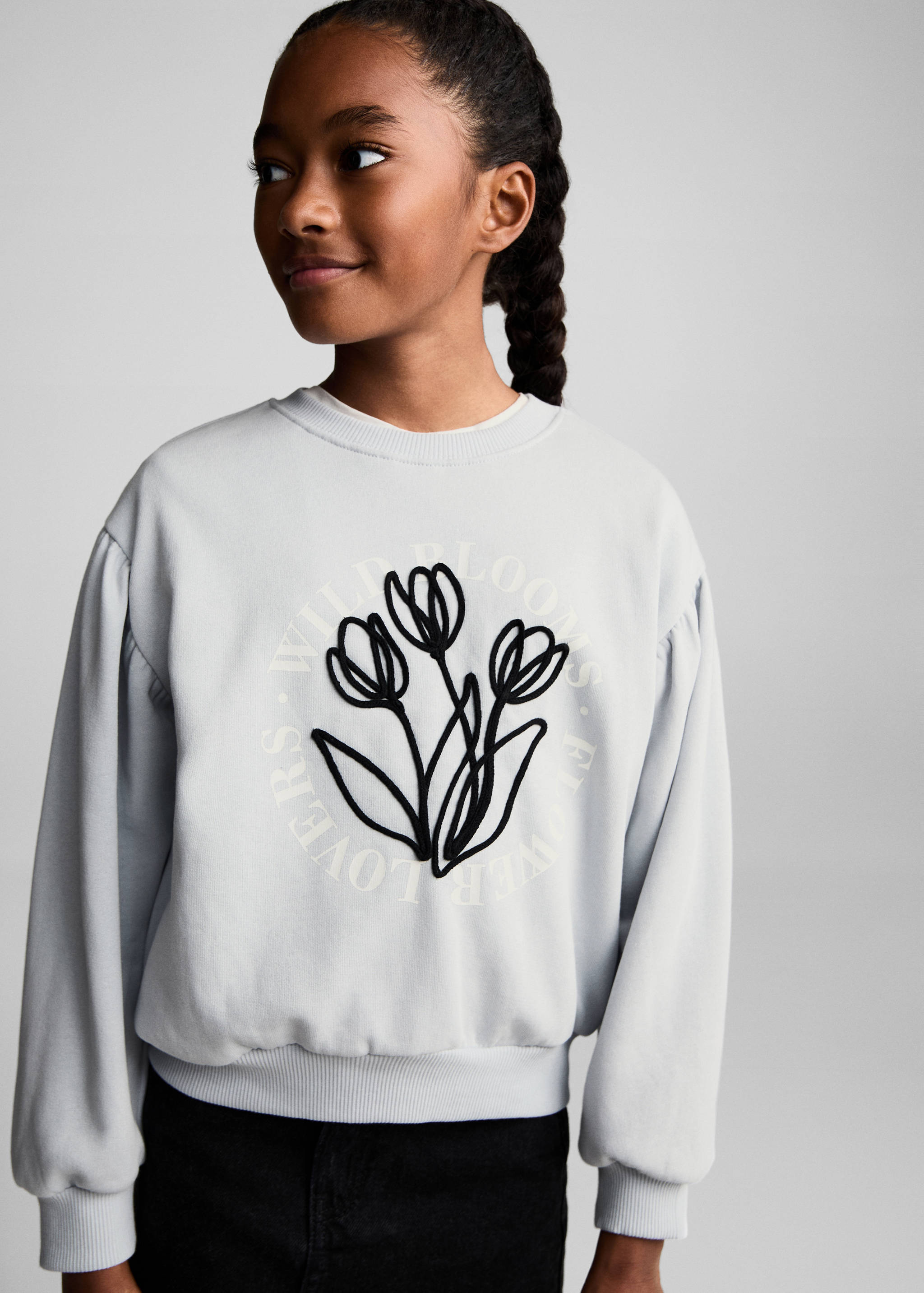 Embroidered detail cotton sweatshirt - Medium plane